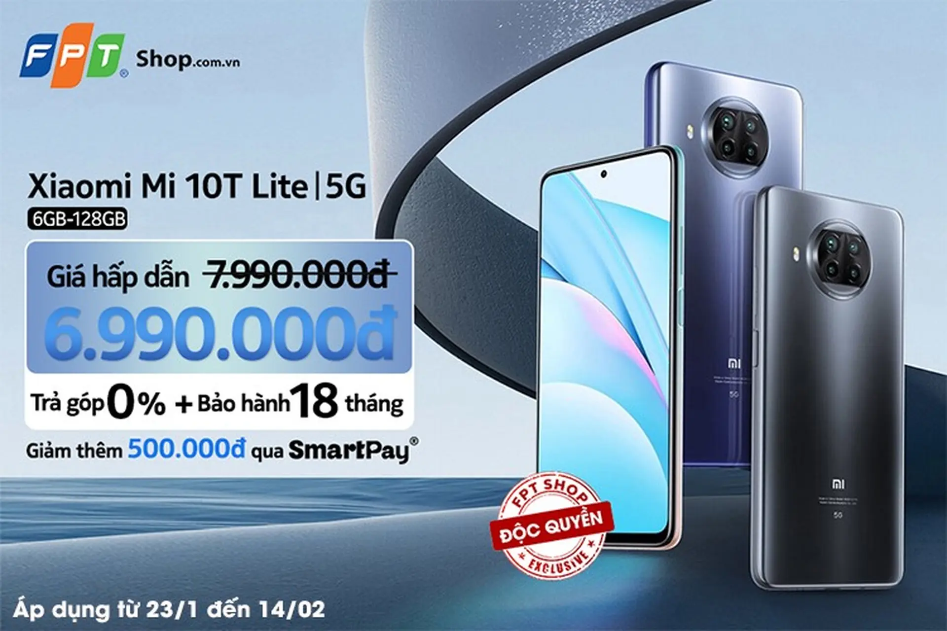Lì xì đến 1,5 triệu khi mua Xiaomi Mi 10T Lite 5G 6GB – 128GB độc quyền tại FPT Shop