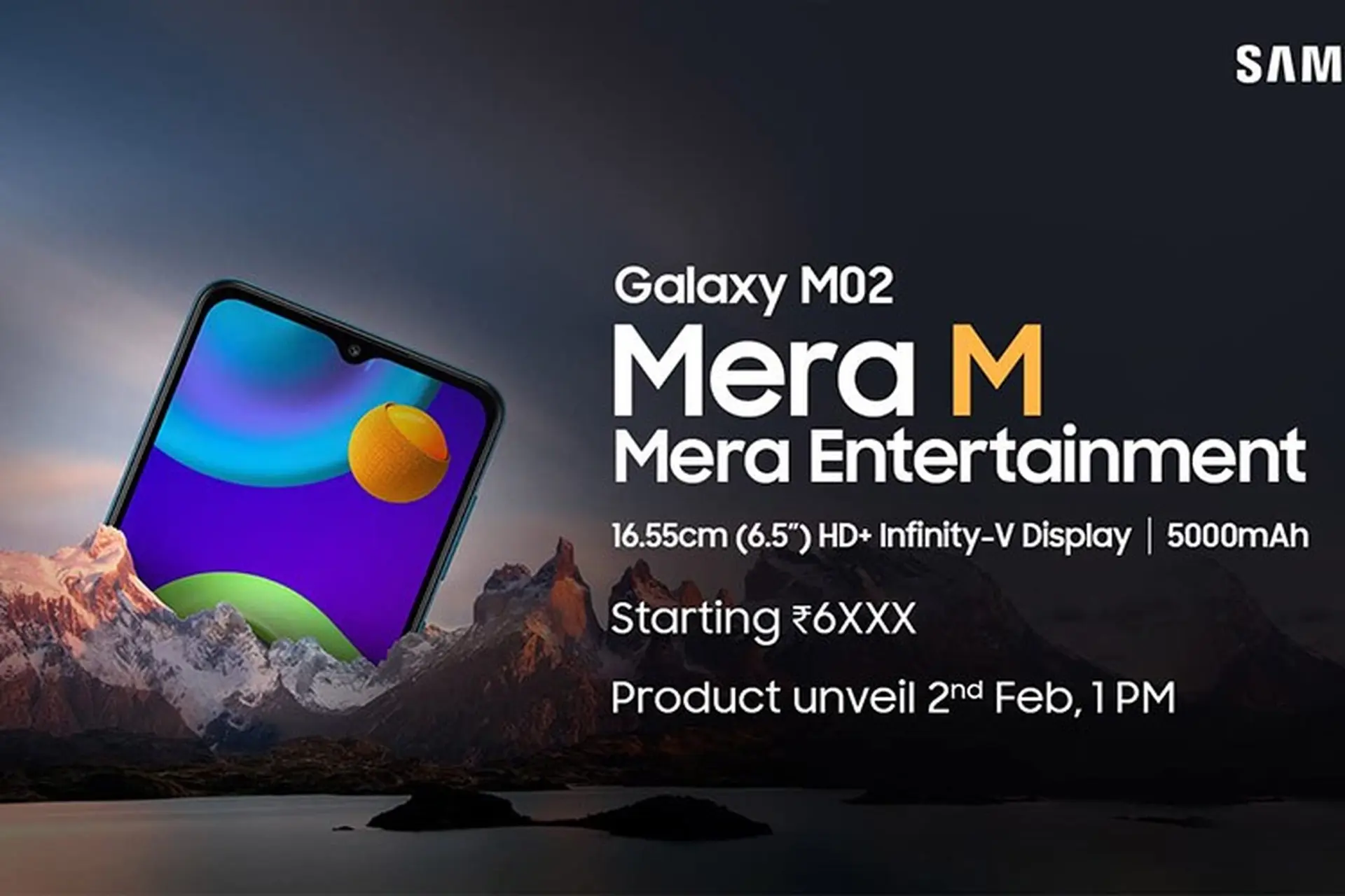 Samsung Galaxy M02 sẽ ra mắt vào ngày 2/2, giá từ 2.2 triệu đồng