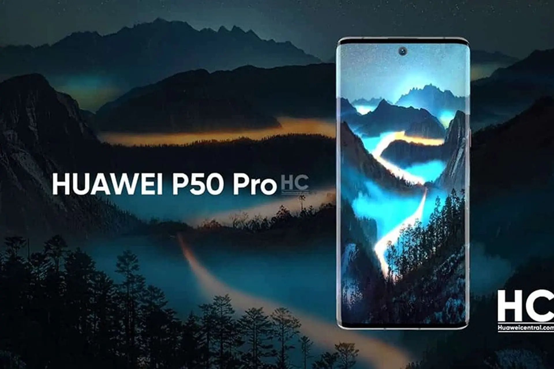 Huawei P50 Pro lộ diện với màn hình cong thác nước đẹp mắt