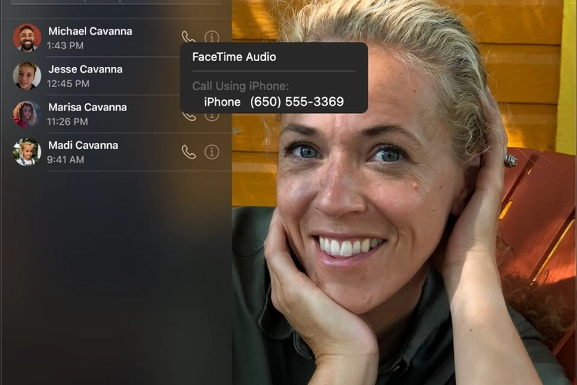 Thực hiện và nhận cuộc gọi điện thoại trong FaceTime trên macOS Big Sur