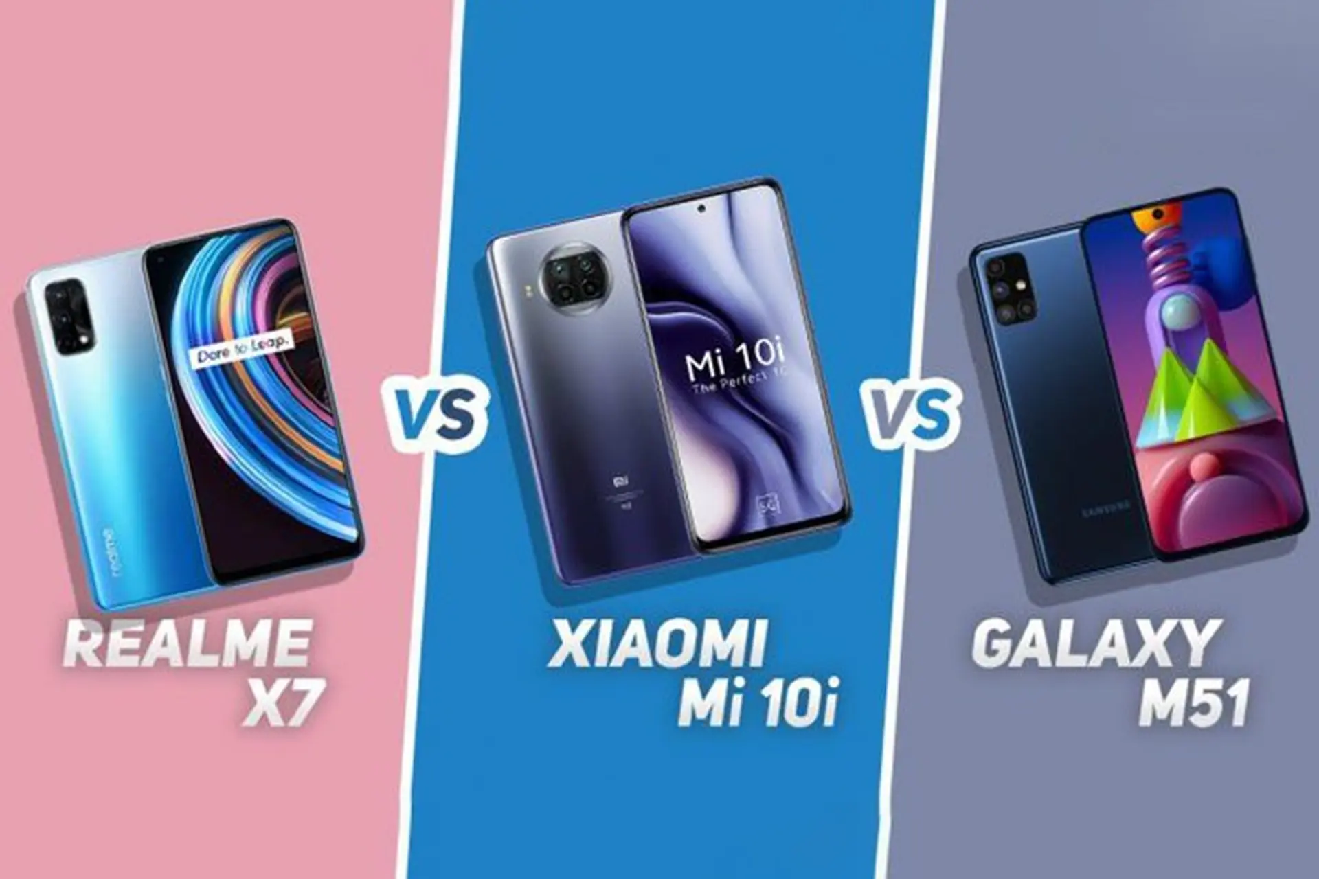 Realme X7 đọ sức với Xiaomi Mi 10i và Samsung Galaxy M51