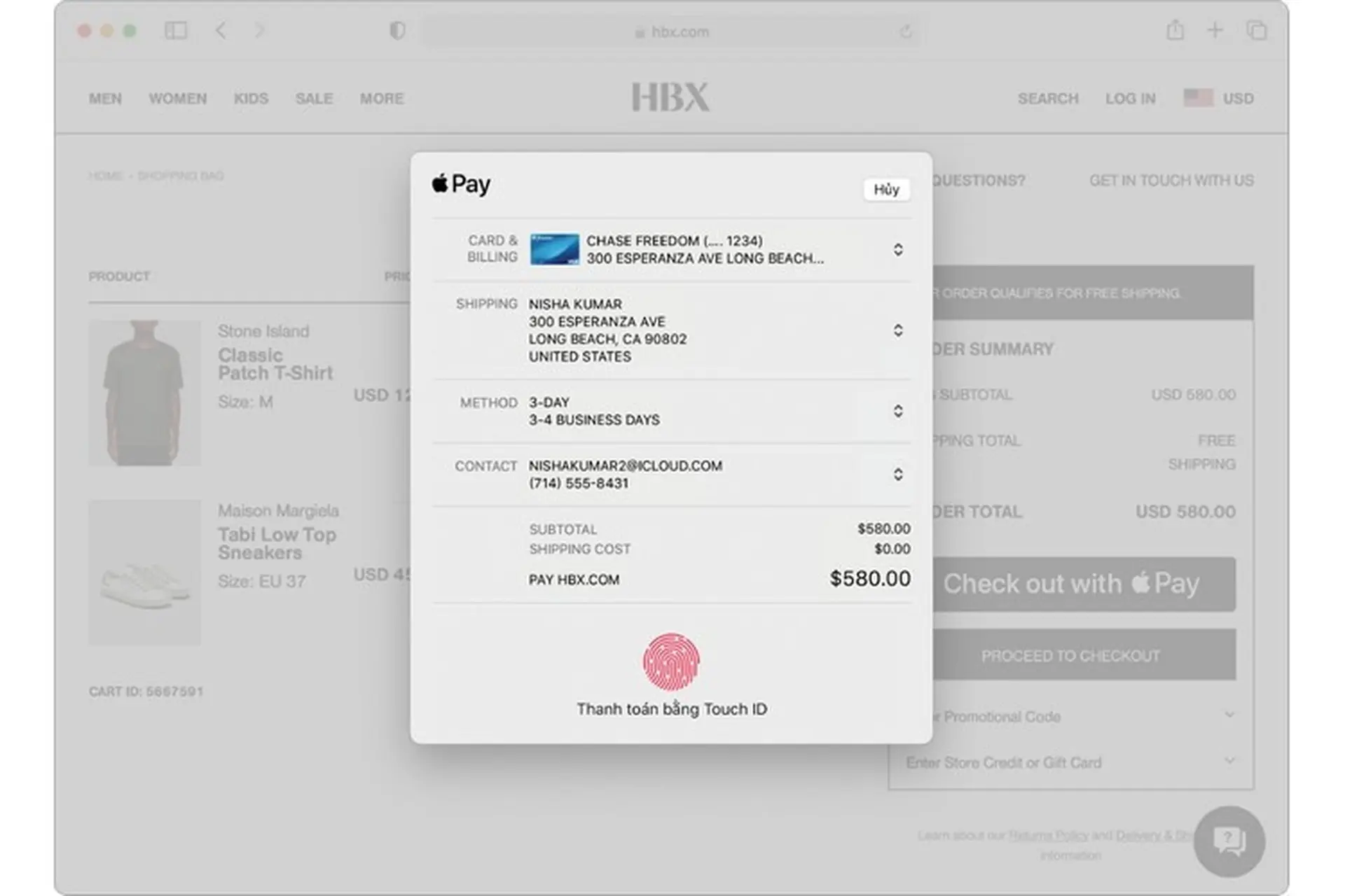 Sử dụng Apple Pay trên máy Mac của bạn