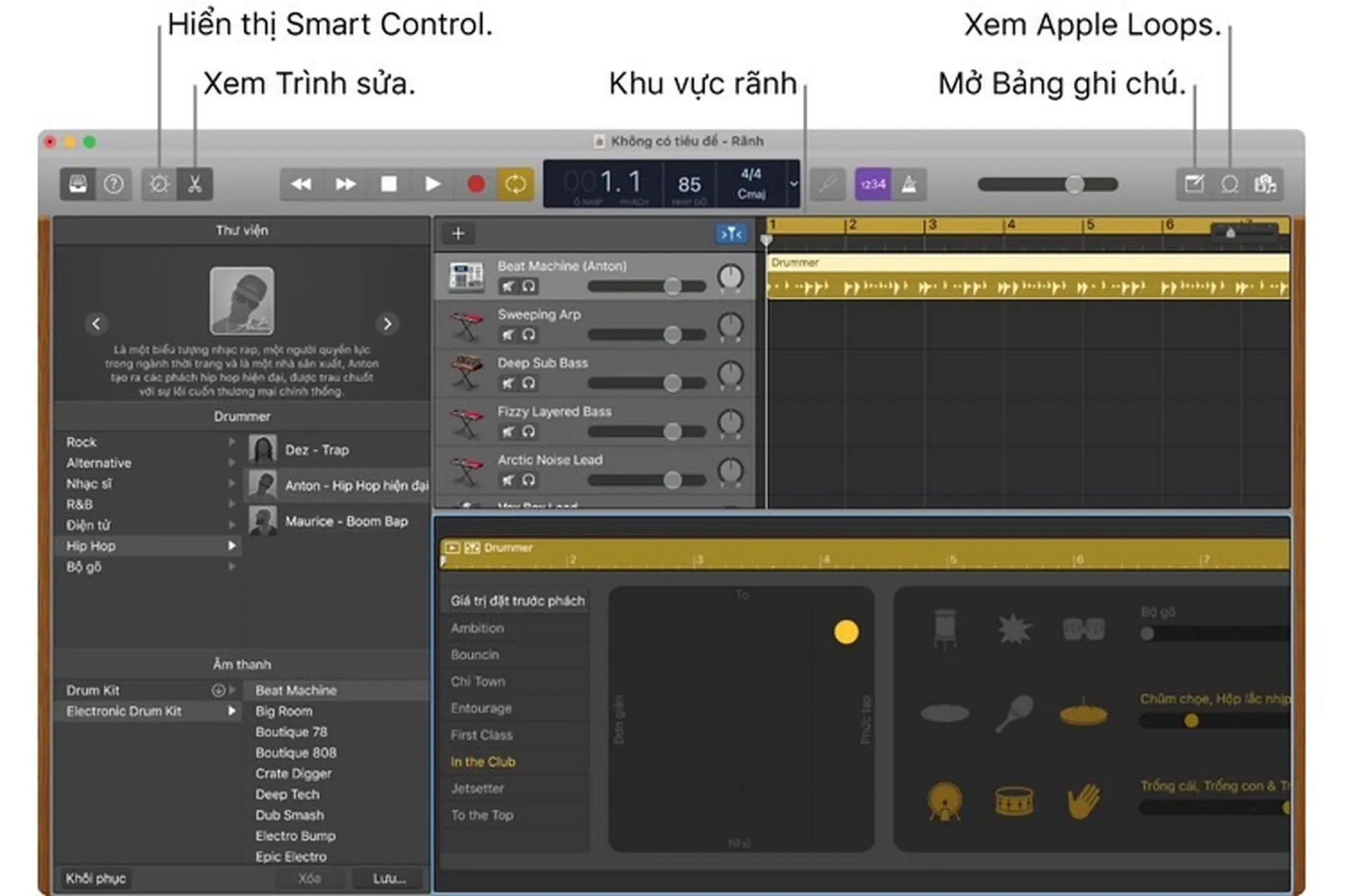 Ứng dụng GarageBand trong macOS Big Sur