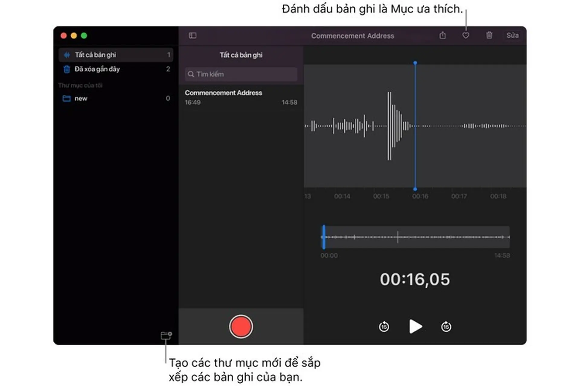 Ứng dụng Ghi âm trên macOS Big Sur
