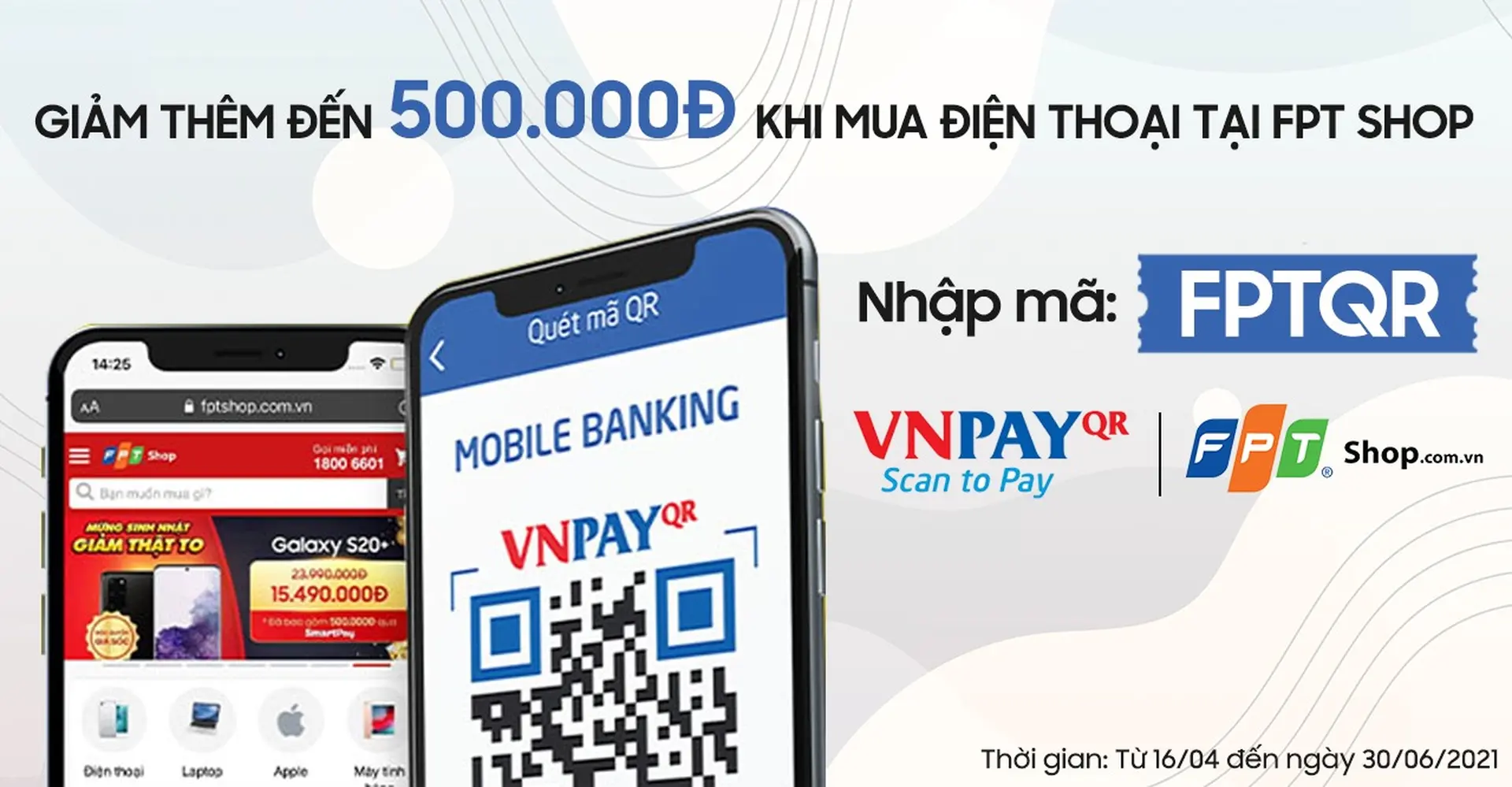 Giảm đến 500.000 đồng khi thanh toán qua VNPAY tại FPT Shop