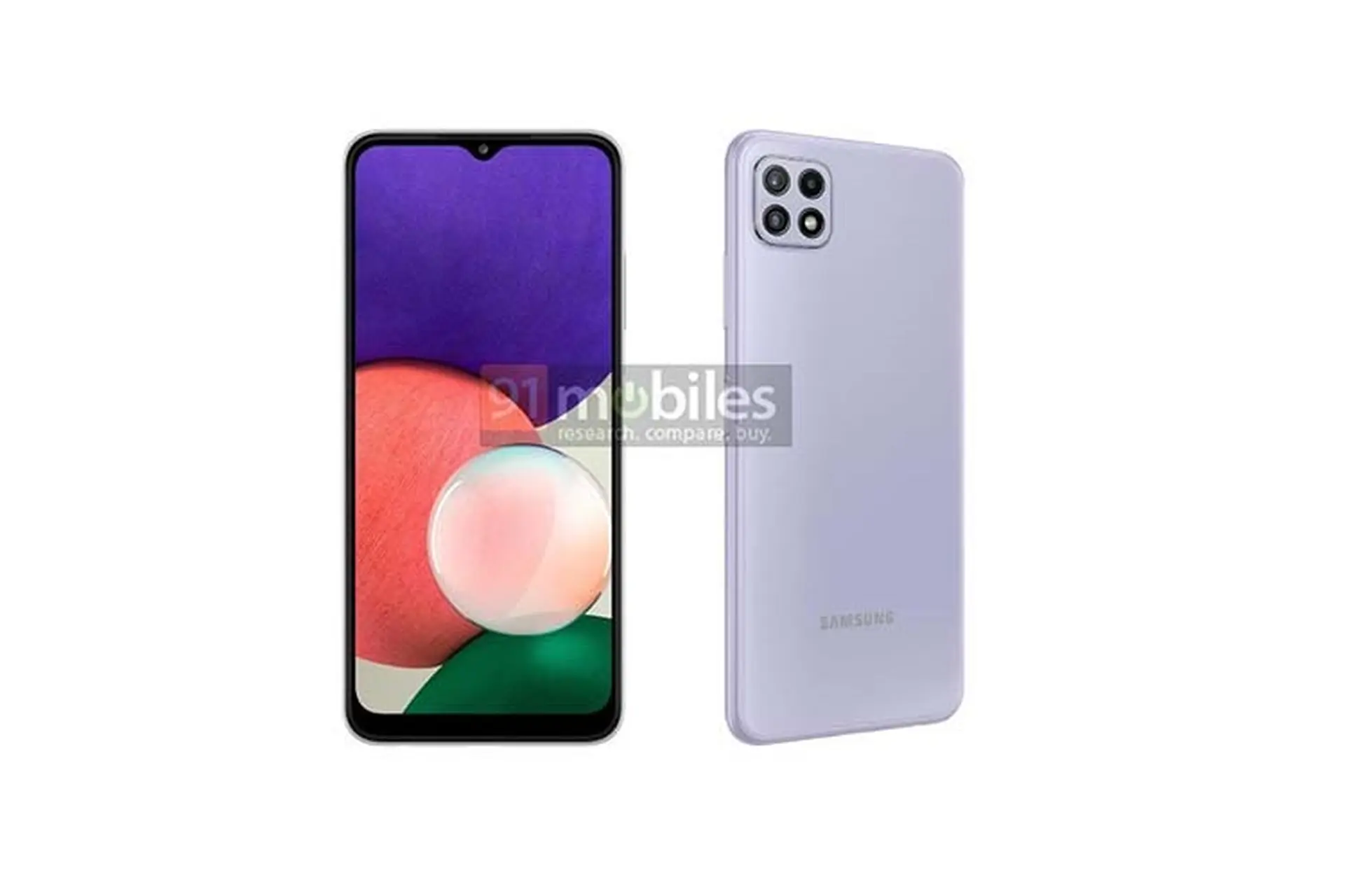 Samsung Galaxy A22 4G và 5G lộ ảnh render kèm thông số kỹ thuật chi tiết