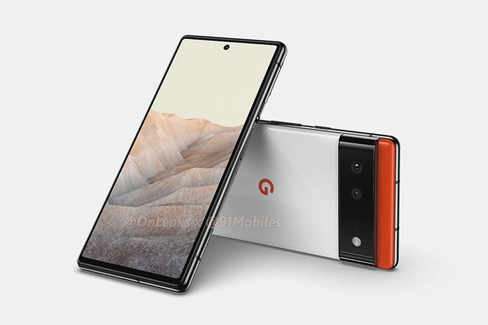 Google Pixel 6 lộ ảnh render sắc nét với màn hình phẳng, camera sau kép