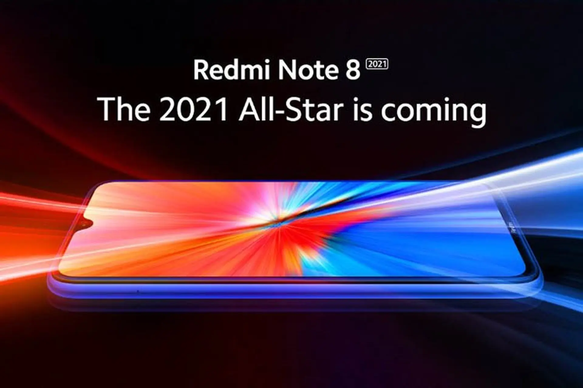 Thiết kế mặt trước của Redmi Note 8 2021 được Xiaomi tiết lộ