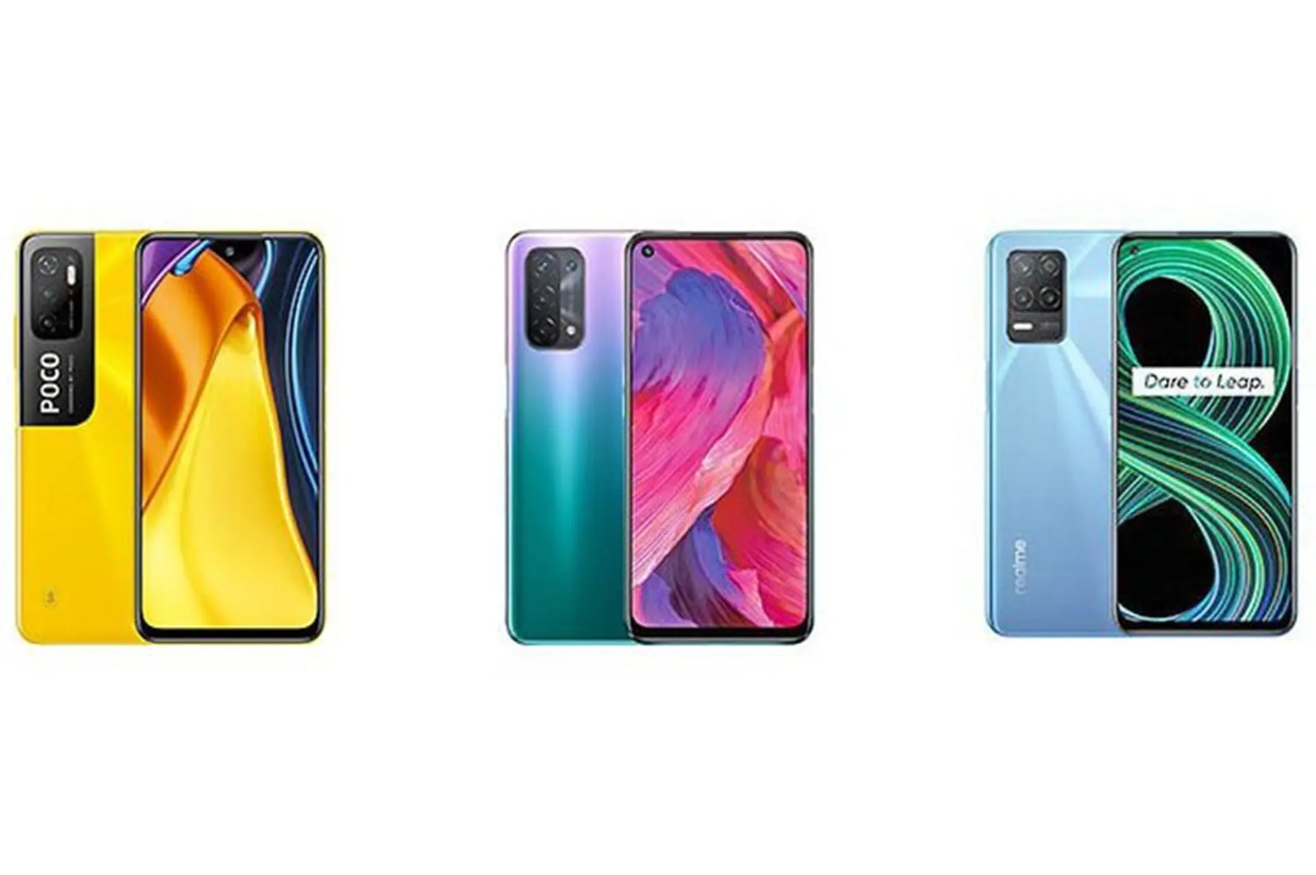 So sánh Xiaomi POCO M3 Pro với OPPO A54 5G và Realme 8 5G