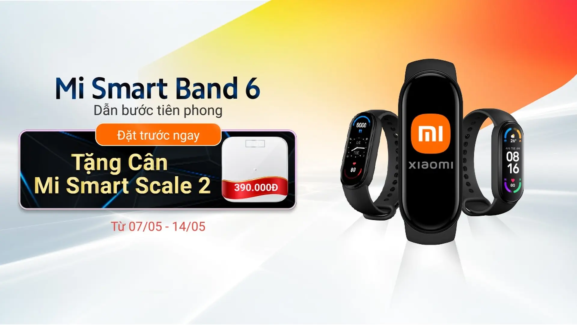 FPT Shop tặng cân Mi Smart Scale 2 trị giá 390 nghìn đồng cho khách hàng đặt trước Mi Smart Band 6 chính hãng