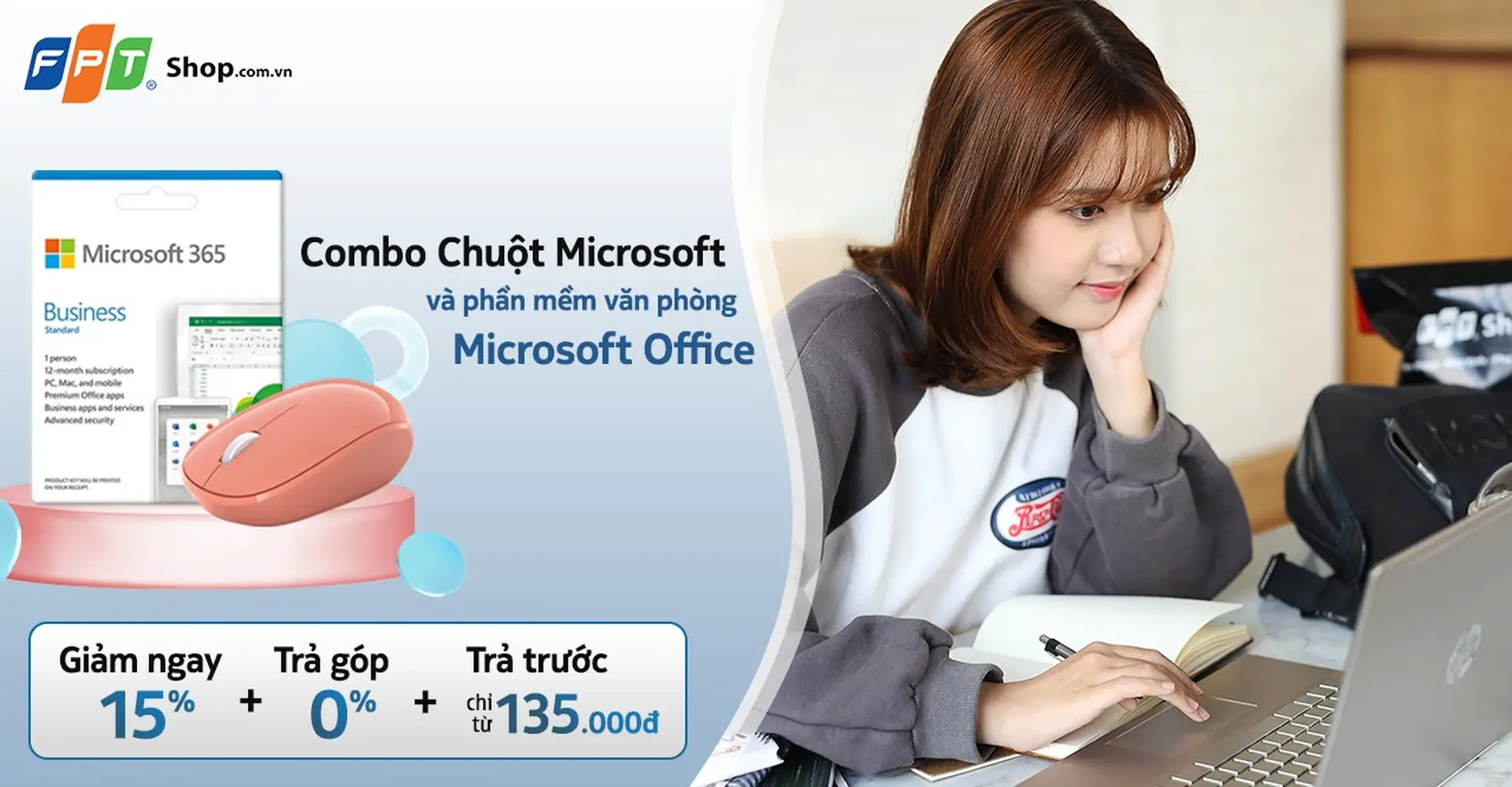 FPT Shop giảm 15% khi mua chuột Microsoft và phần mềm Microsoft Office