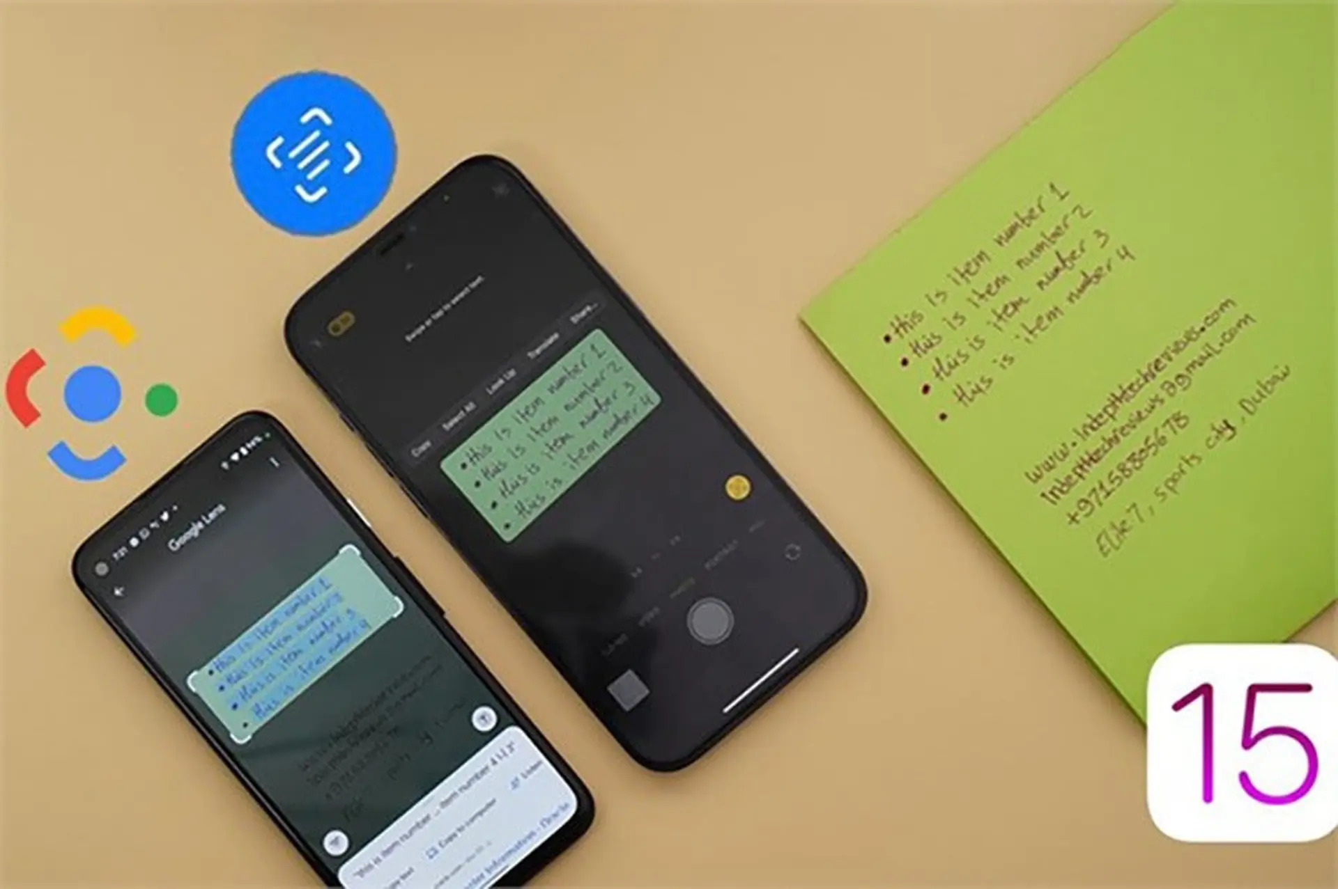 Tính năng Live Text trên iOS 15 so với Google Lens trên Android 12