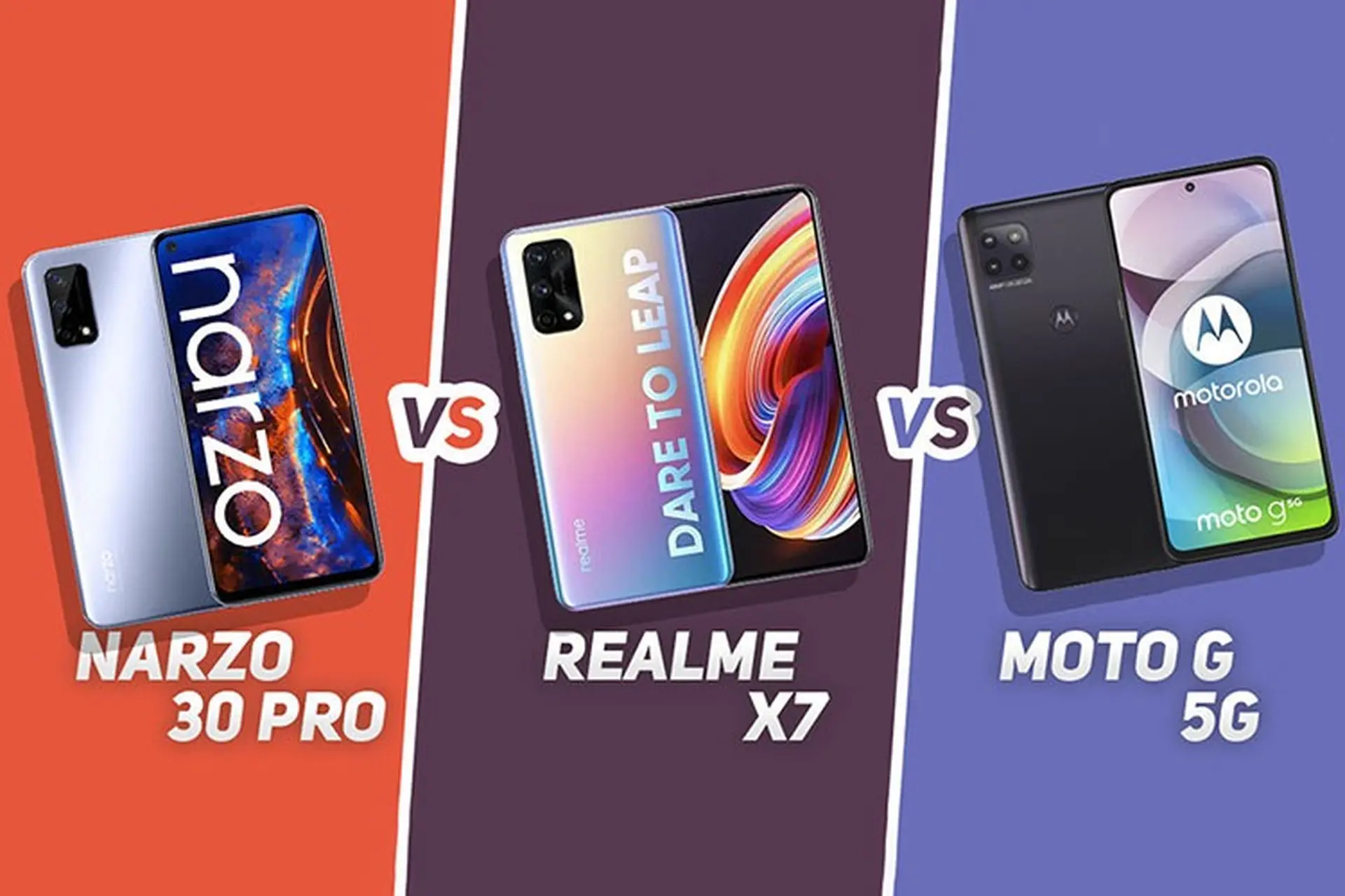 So sánh Realme Narzo 30 Pro 5G với Motorola Moto G 5G và Realme X7
