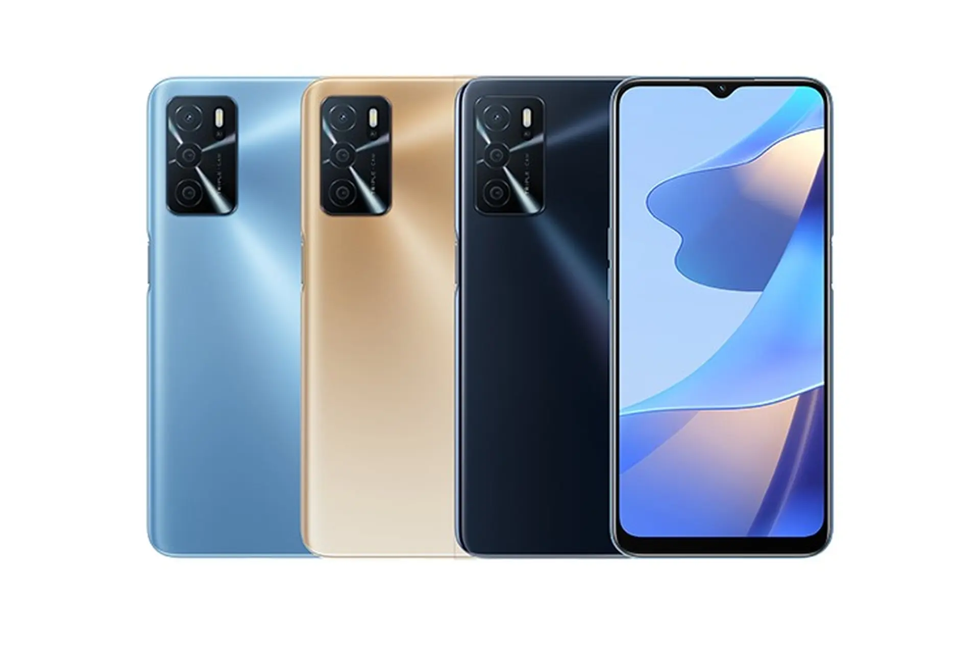OPPO A16 lộ ảnh render với màn hình giọt nước, hệ thống 3 camera sau