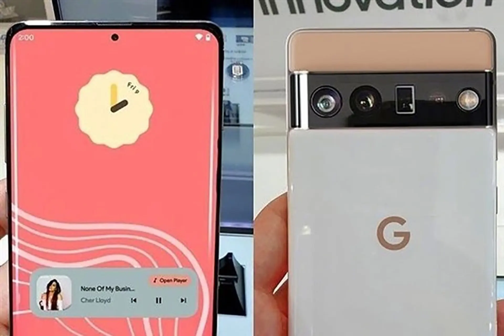 Rò rỉ ảnh thực tế Google Pixel 6 Pro: Màn hình cong tràn cạnh, mặt lưng 2 tông màu