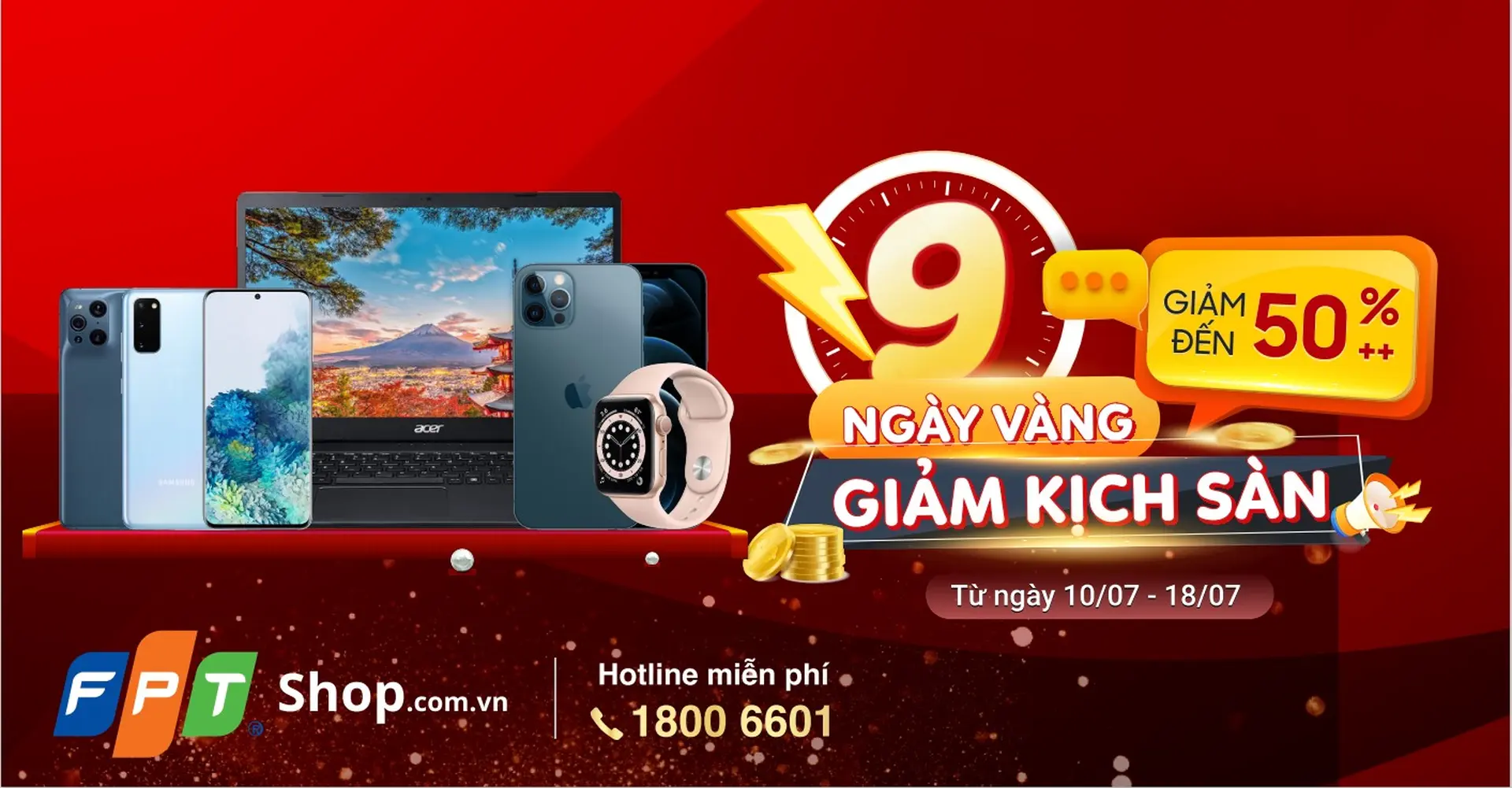 9 ngày vàng săn hàng công nghệ với giá rẻ hơn đến 50% tại FPT Shop