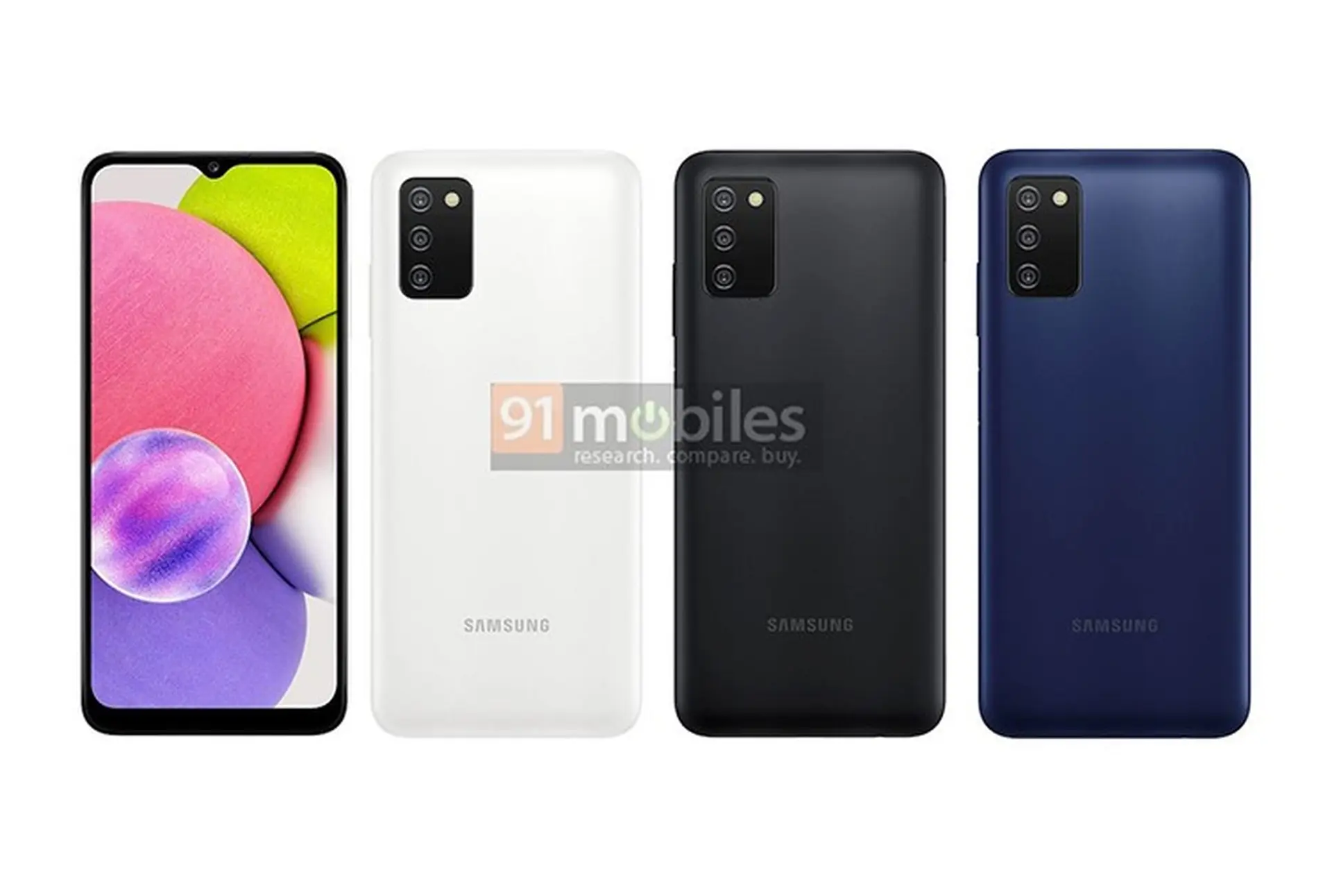 Samsung Galaxy A03s lộ tất tần tật thông tin cấu hình và màu sắc