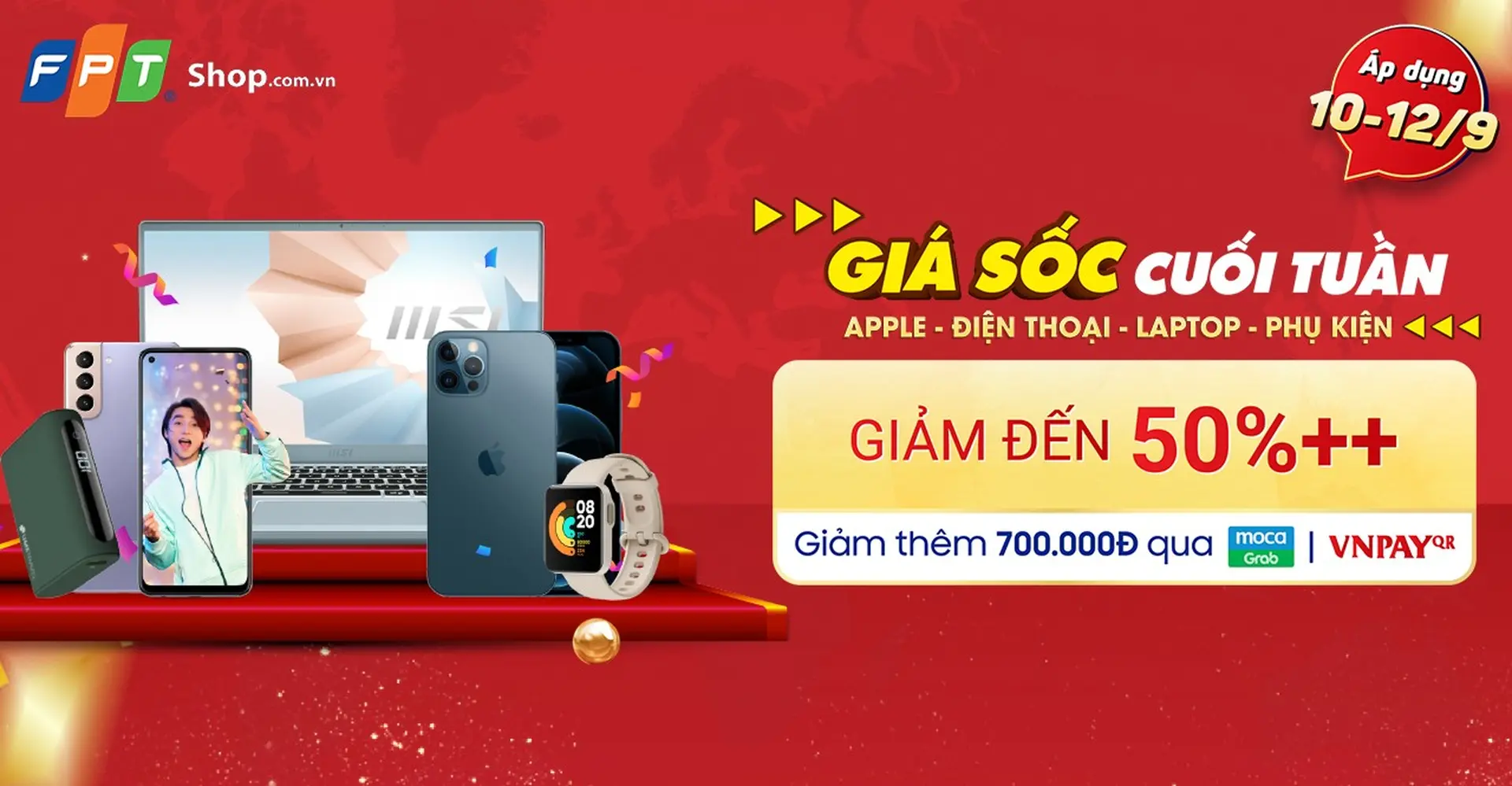 FPT Shop giảm sốc đến 50%, chỉ 3 ngày cuối tuần