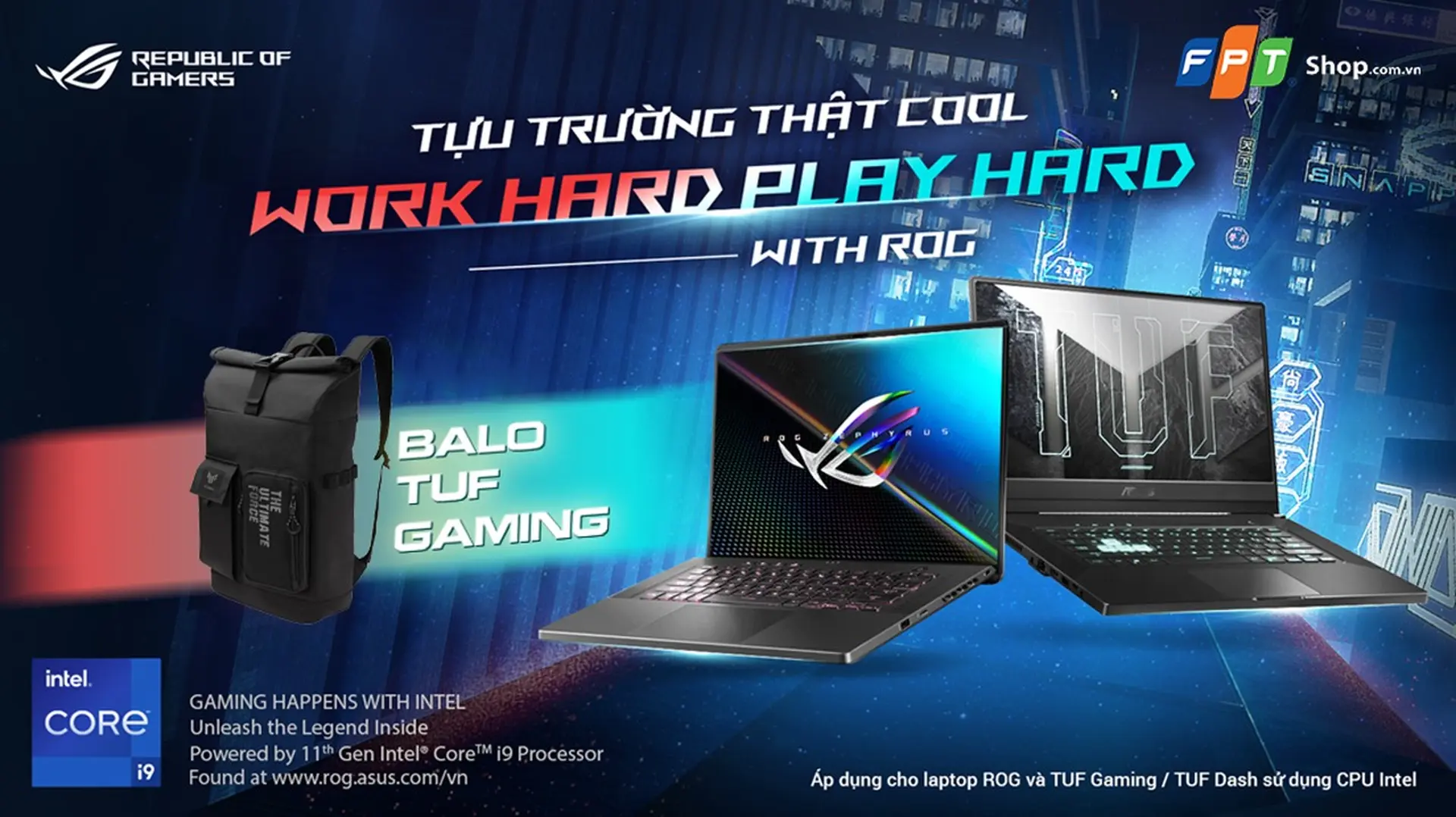 Nhận ngay balo chất ngây ngất khi mua laptop ASUS Gaming TUF tại FPT Shop