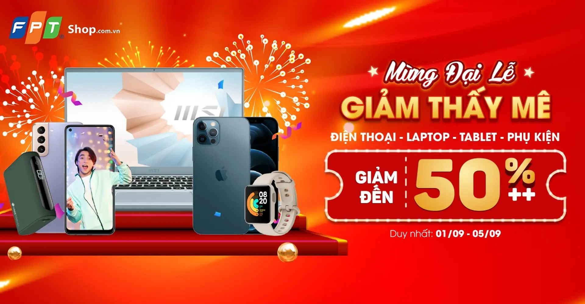 FPT Shop giảm đến 50% nhiều sản phẩm nhân dịp lễ 2/9