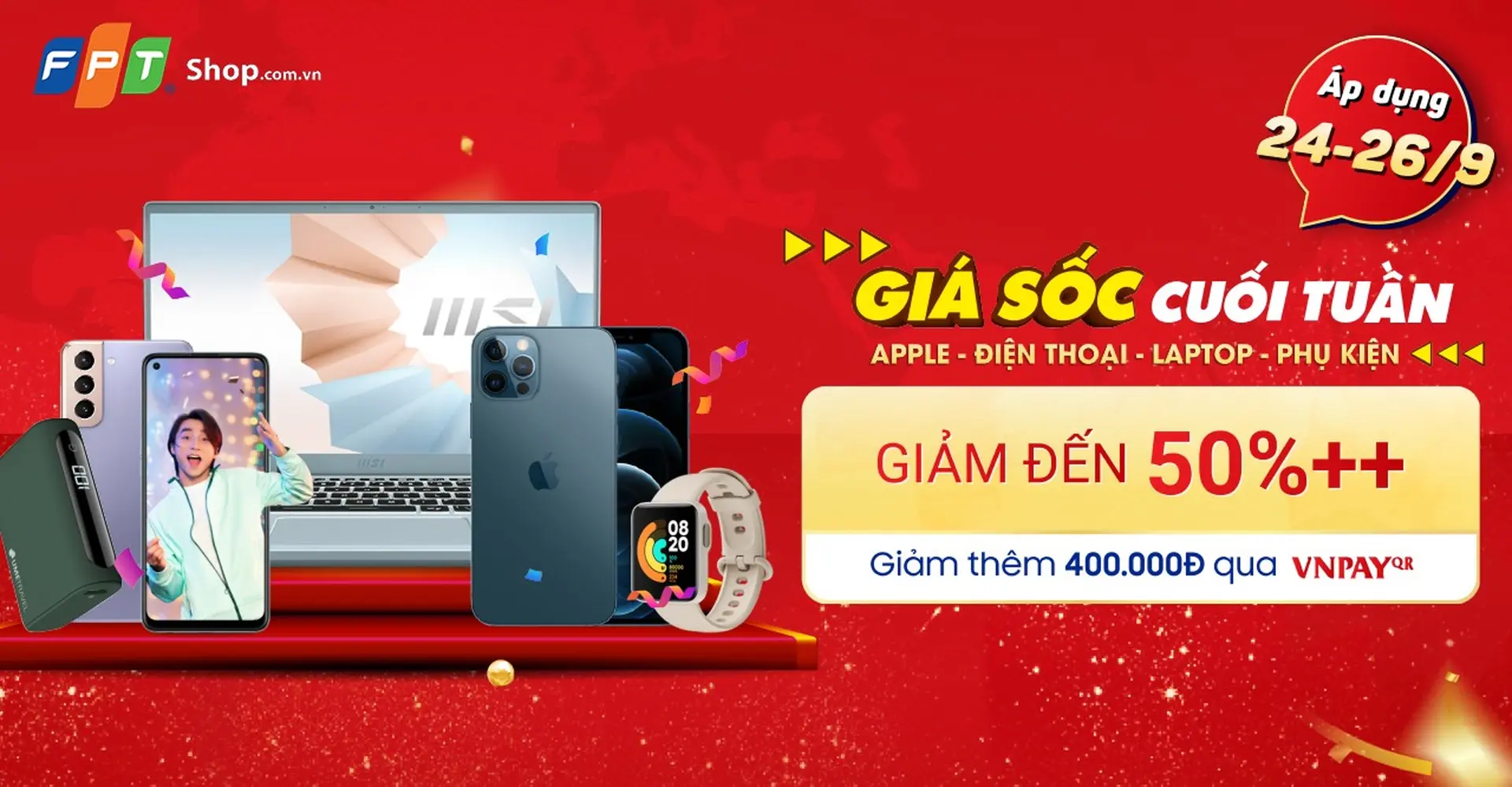 Chỉ 3 ngày cuối tuần, FPT Shop giảm giá đến 50% nhiều sản phẩm 'hot'