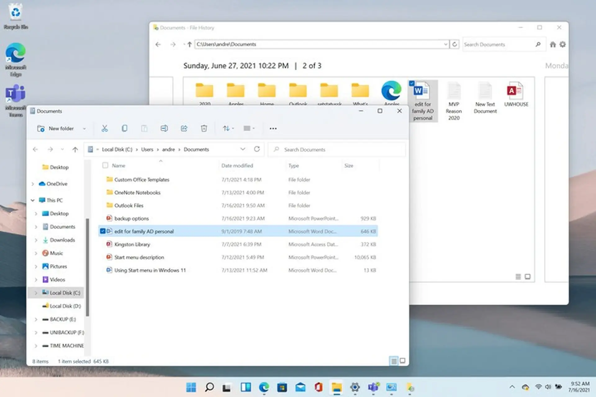 Cách khôi phục tệp từ File History trên Windows 11