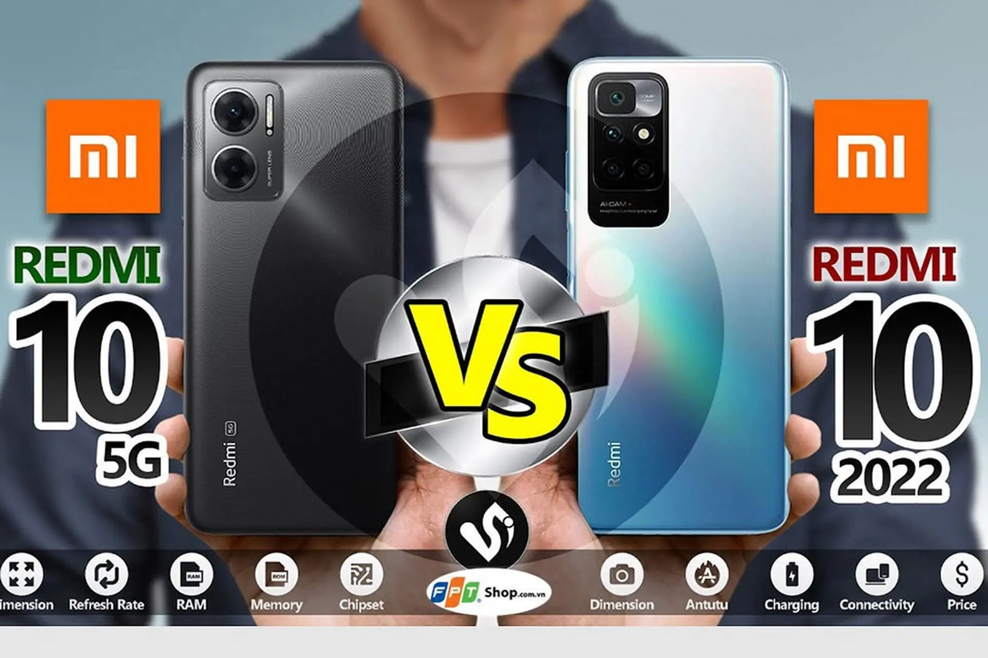 So sánh Xiaomi Redmi 10 5G với Redmi 10 2022: Bạn nên chọn máy nào?