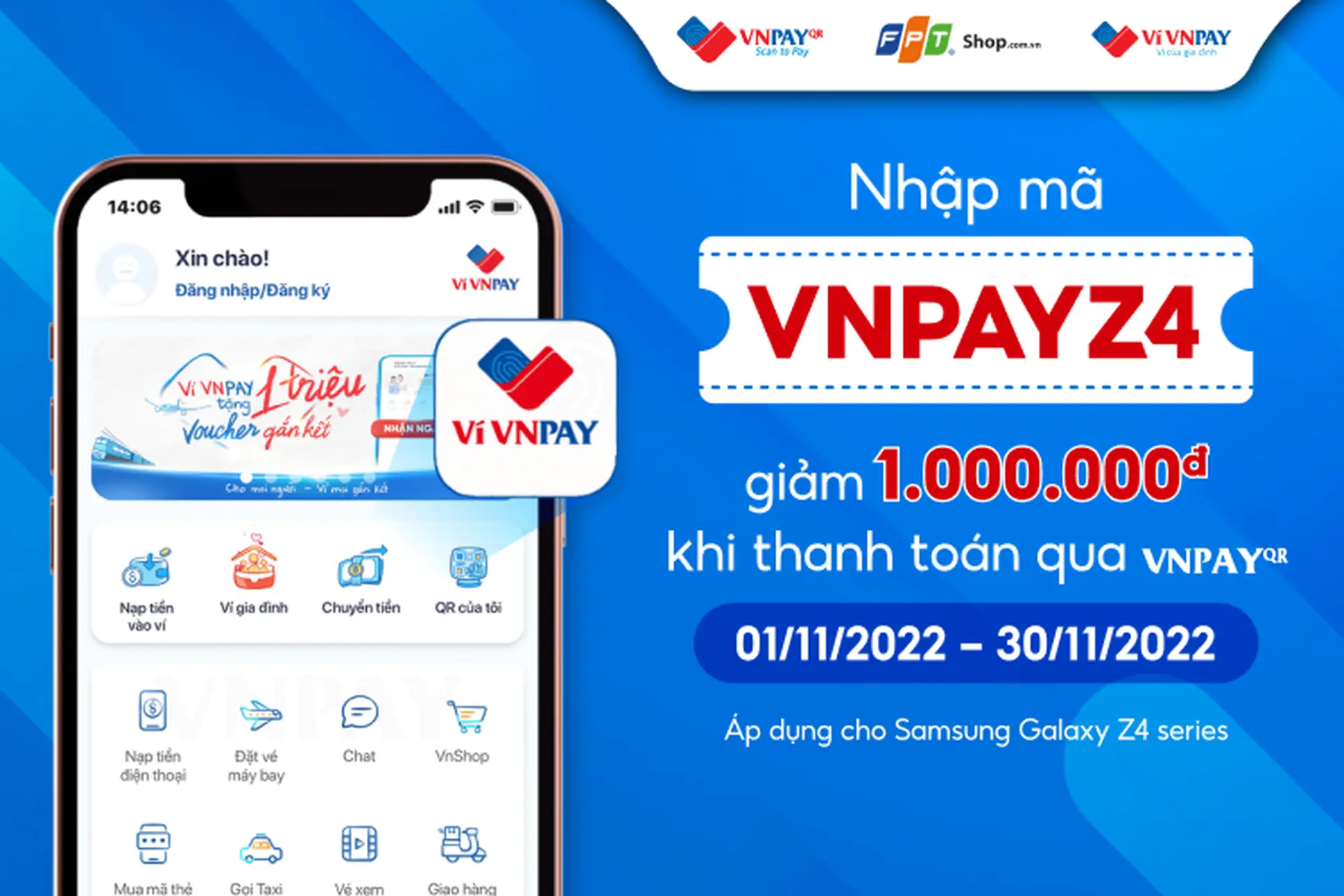 Giảm 1.000.000 đồng khi mua Samsung Galaxy Z4 Series thanh toán qua VNPAY – QR