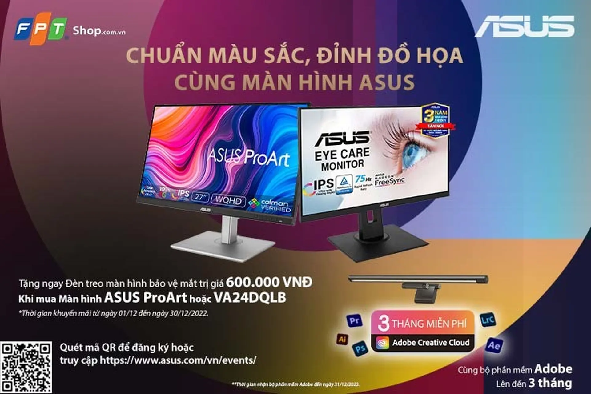 Ưu đãi đặc biệt giảm đến 800.000 đồng cho màn hình Asus ProArt tại FPT Shop