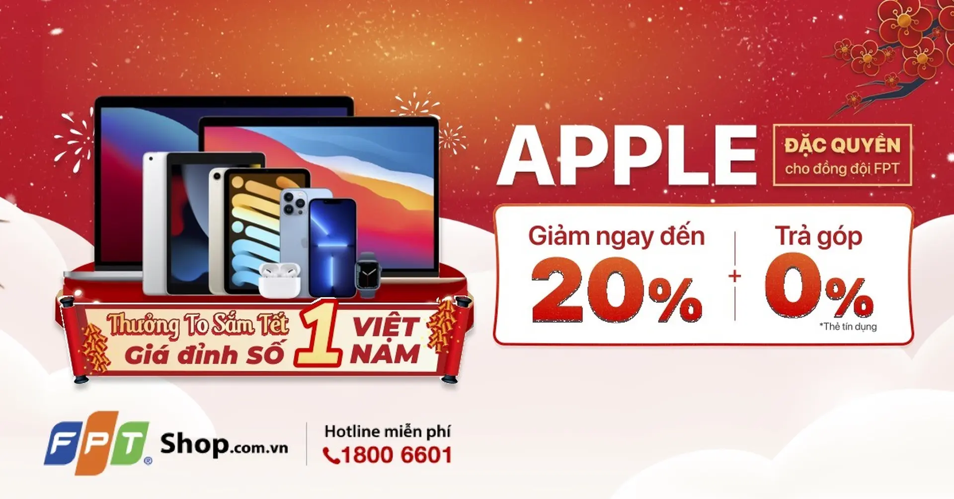Đặc quyền cho đồng đội FPT: Apple chính hãng giảm sốc đến 20%, giá tốt nhất thị trường