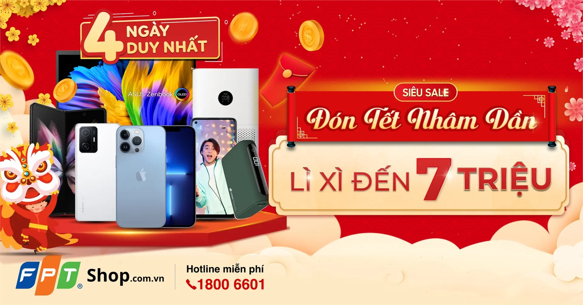 Đón Tết Nhâm Dần, hàng trăm mặt hàng công nghệ tại FPT Shop lì xì đến 7 triệu