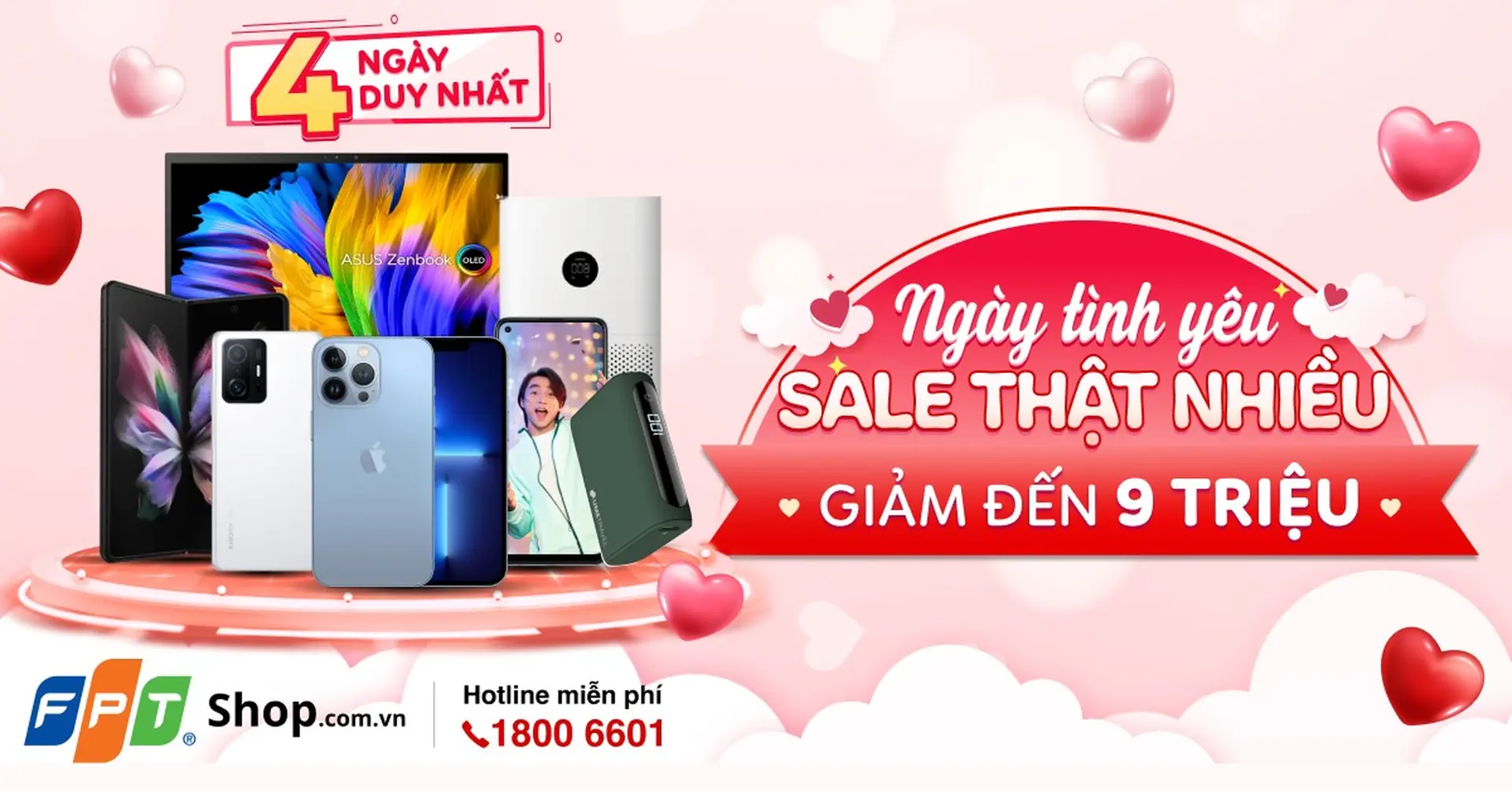 Ngày tình yêu, sale thật nhiều, FPT Shop giảm giá đến 9 triệu