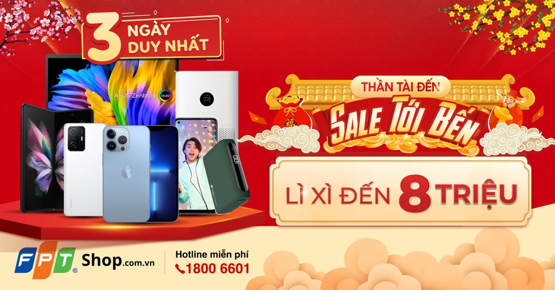 Thần Tài Đến – Sale Tới Bến, FPT Shop lì xì đến 8 triệu