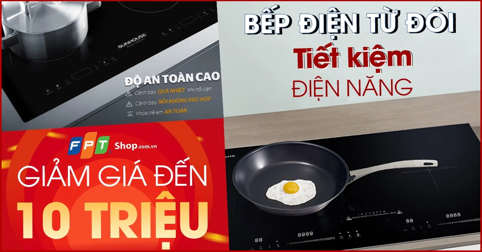 Tiết kiệm chi phí với bếp điện từ đôi, FPT Shop giảm đến 10 triệu