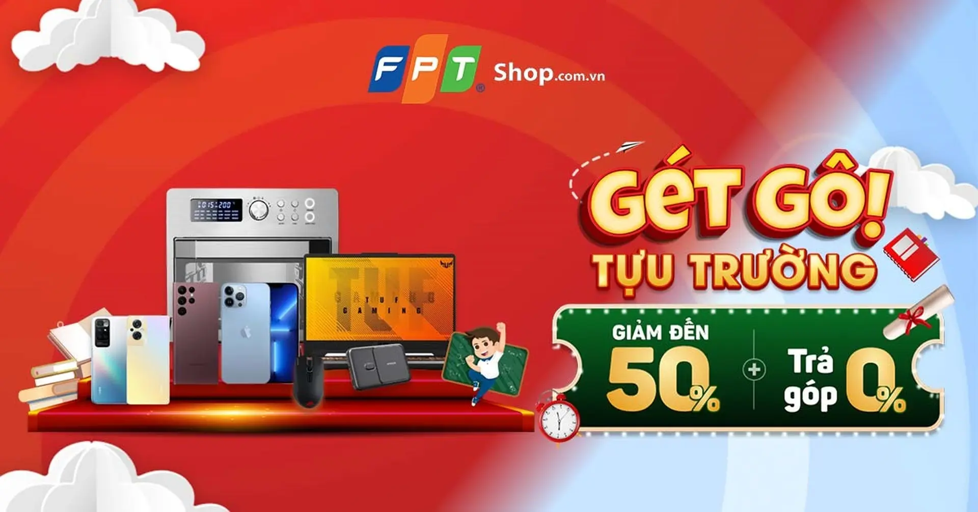 Gét gô tựu trường, FPT Shop giảm giá đến 50% cho nhiều sản phẩm công nghệ