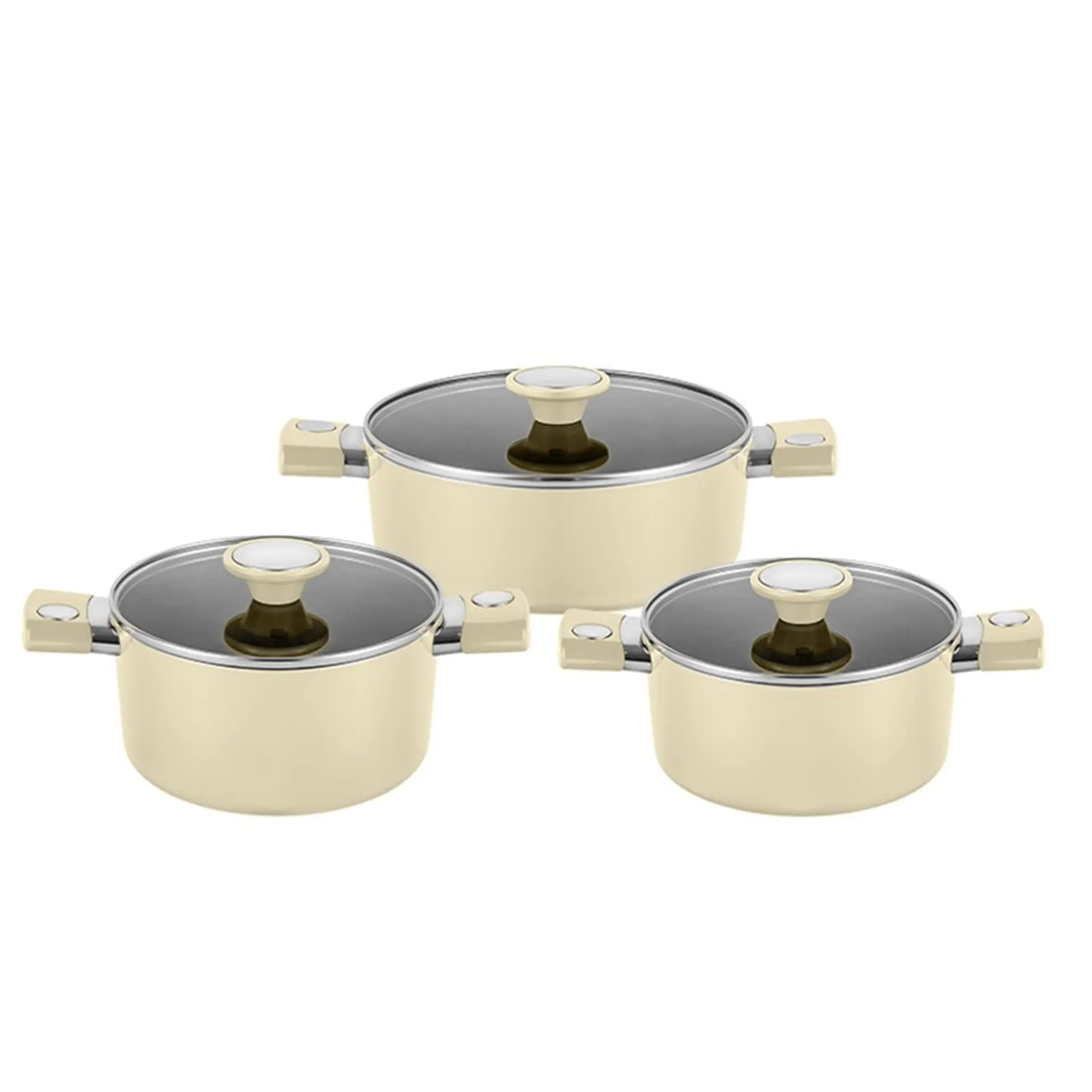 Bộ 3 nồi nhôm 6 lớp chống dính vân đá ánh kim siêu bền Elmich EL -5204BE 18cm/20cm/24cm