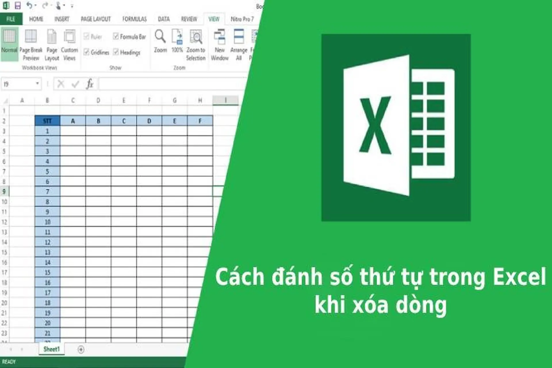 Cách đánh số thứ tự trong Excel khi xóa dòng cực nhanh, cực đơn giản