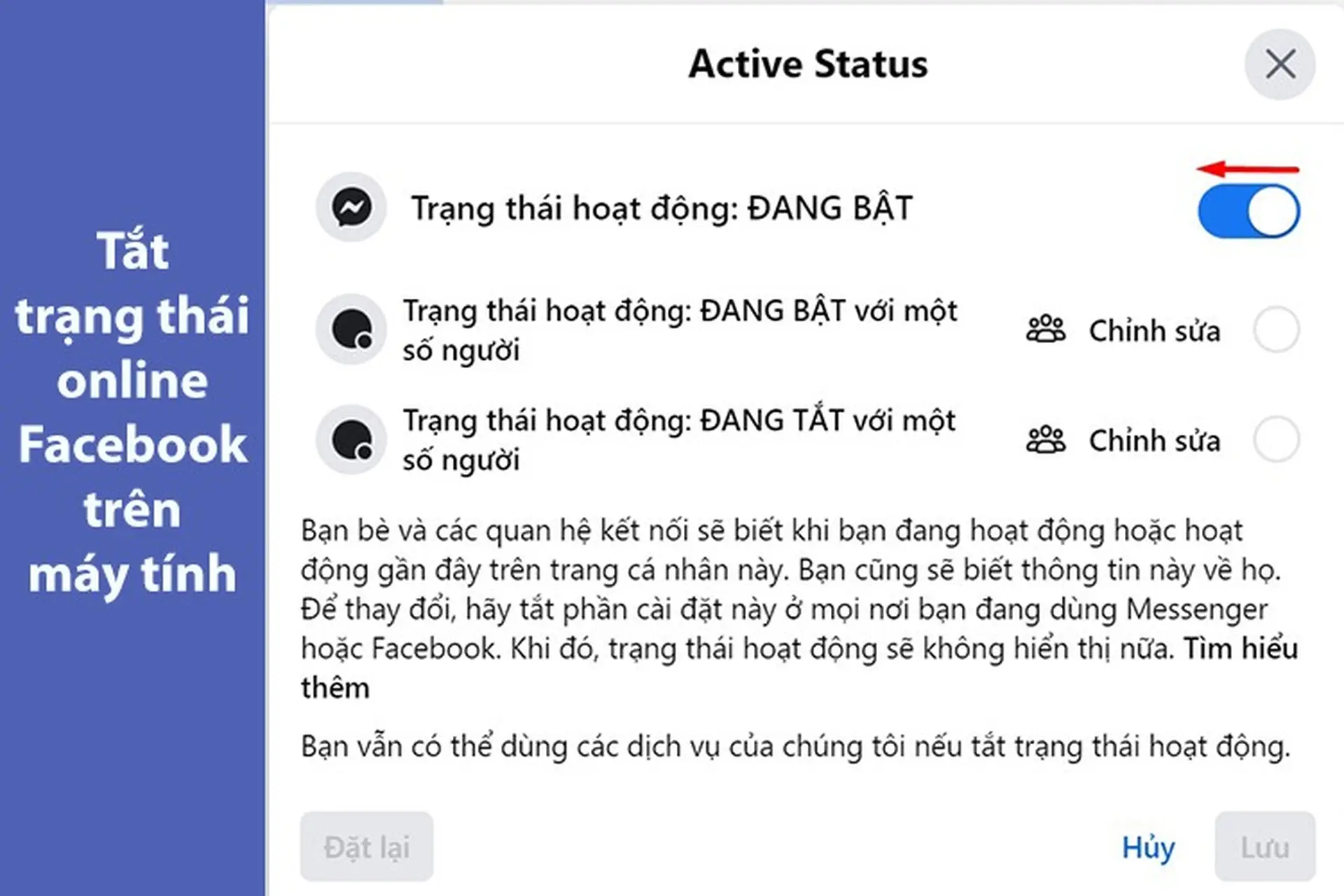 Cách tắt trạng thái online Facebook Messenger trên điện thoại, máy tính