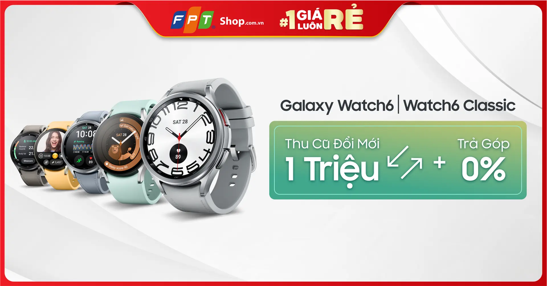 Giảm ngay 1 triệu đồng khi mua Galaxy Watch6 Series tại FPT Shop