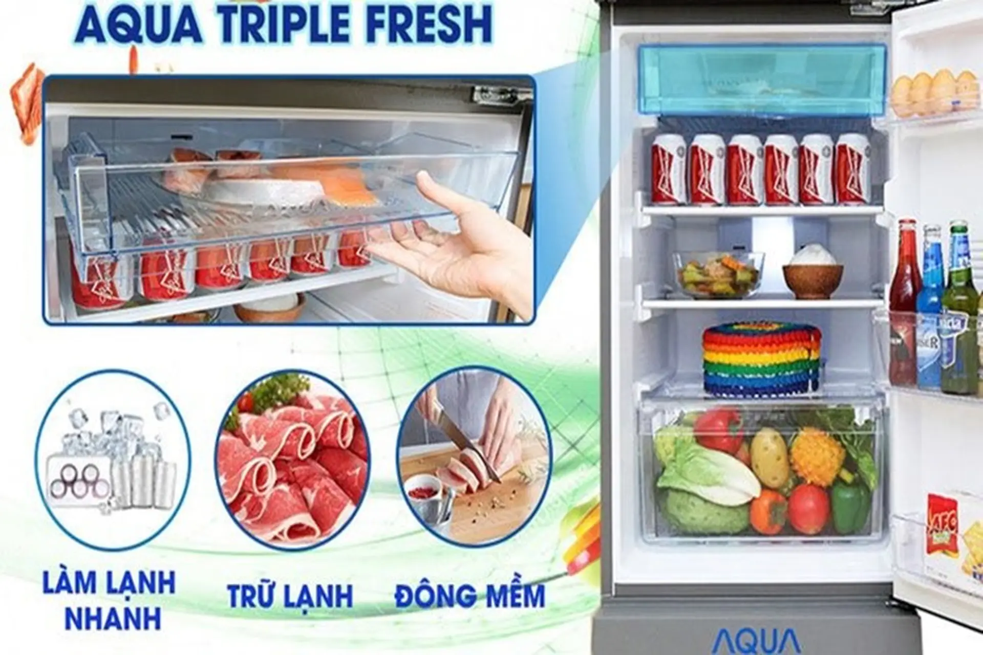 Ngăn Aqua Triple Fresh của tủ lạnh Aqua và những chức năng tuyệt vời bạn không nên bỏ lỡ