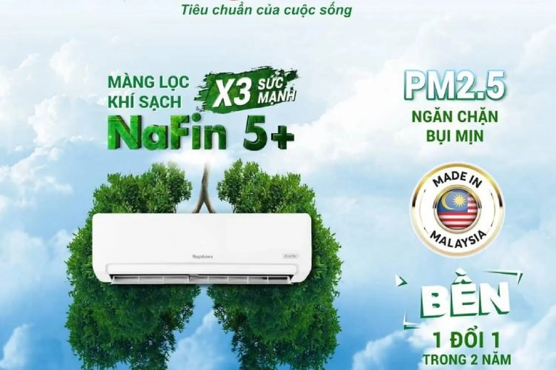 Công nghệ màng lọc khí sạch Nafin 5+ trên máy lạnh Nagakawa có gì đặc biệt?