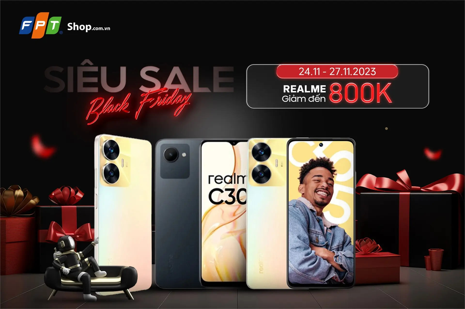 Siêu sale Black Friday: Realme giảm đến 800.000 đồng tại FPT Shop