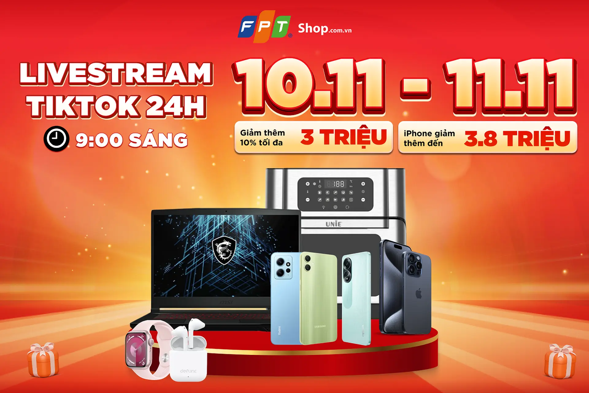FPT Shop Livestream TikTok 24h 10/11 – 11/11