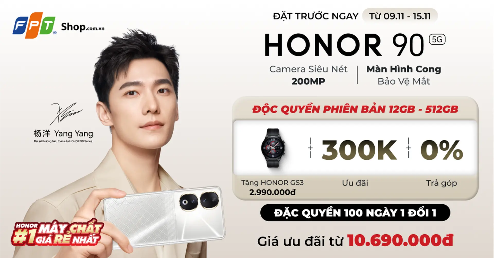 FPT Shop chính thức mở pre-order HONOR 90 5G, giá ưu đãi từ 10.690.000 đồng