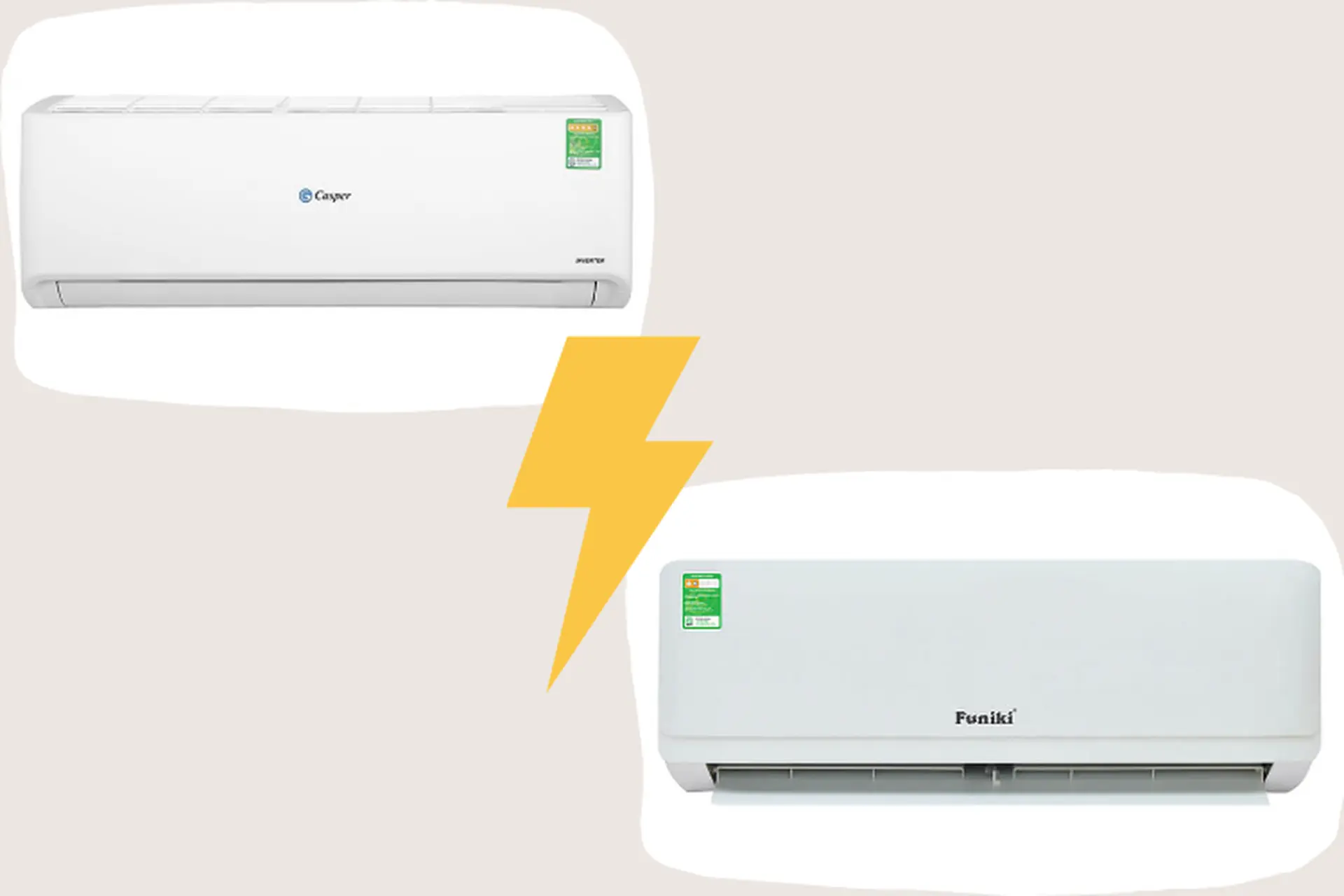 So sánh điều hòa Casper và Funiki về thiết kế, công nghệ và khả năng tiết kiệm điện 