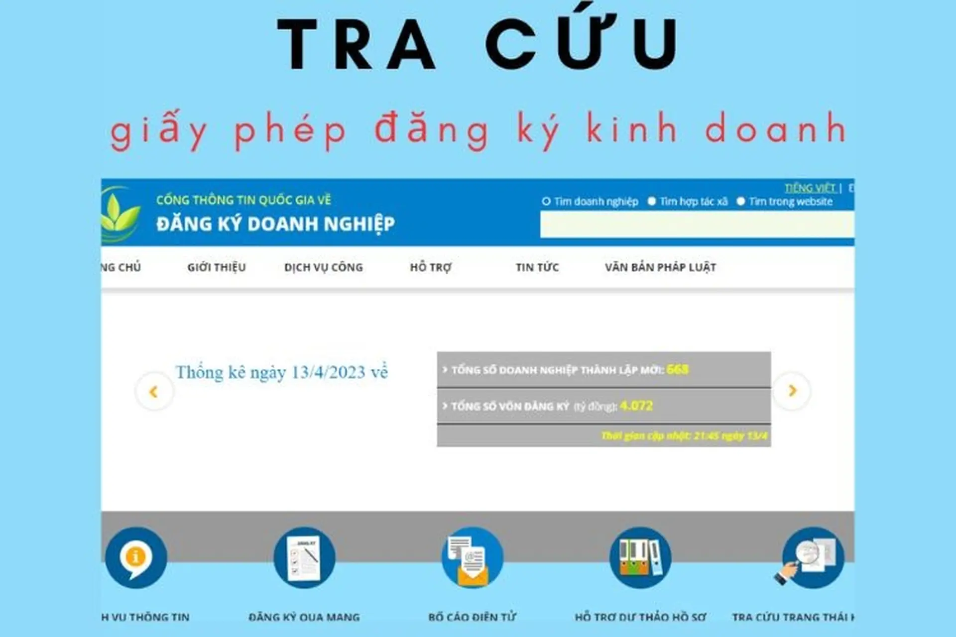 TRA CỨU THÔNG TIN ĐĂNG KÝ KINH DOANH DỄ DÀNG