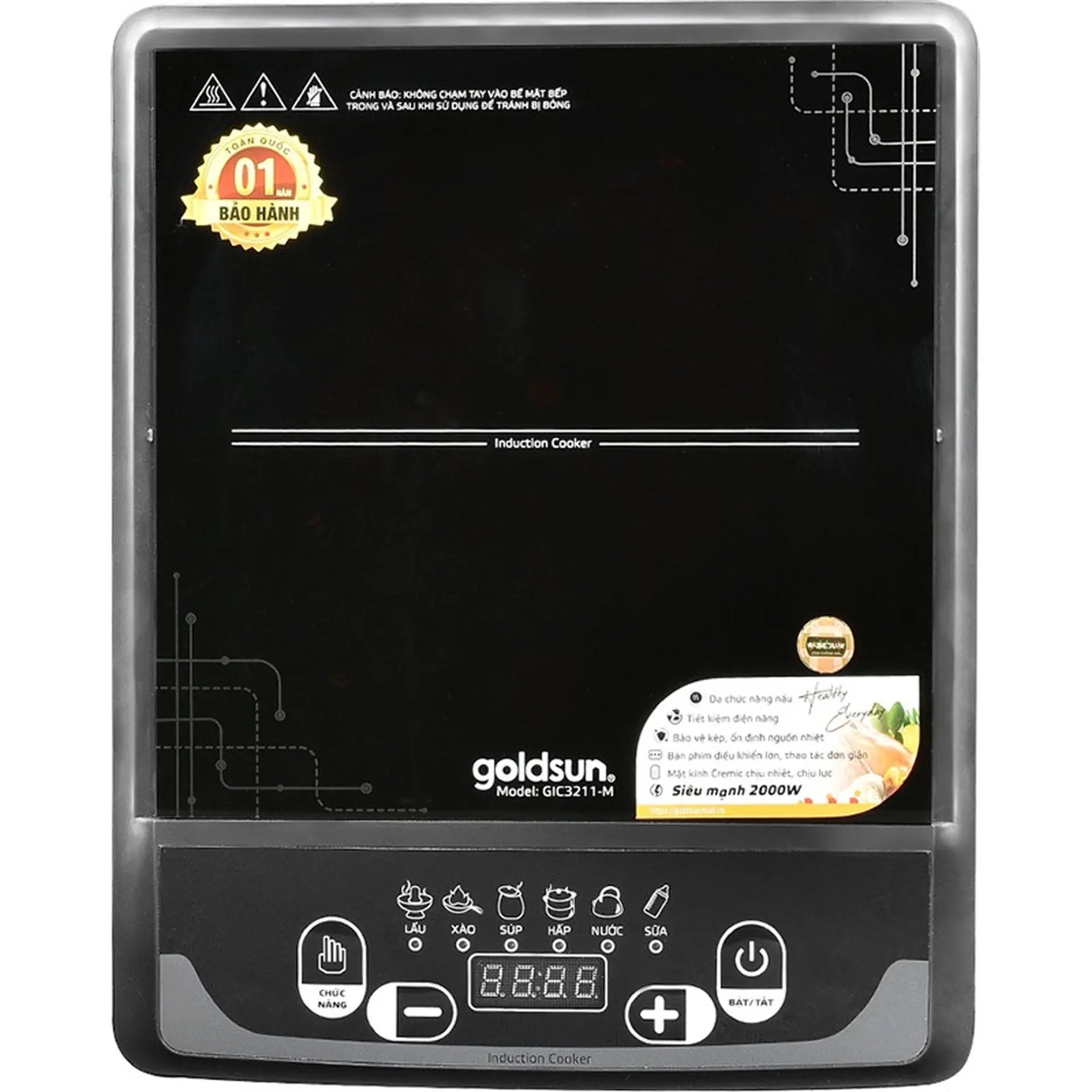 Bếp điện từ đơn Goldsun GIC3211-M 2000W (Kèm nồi)