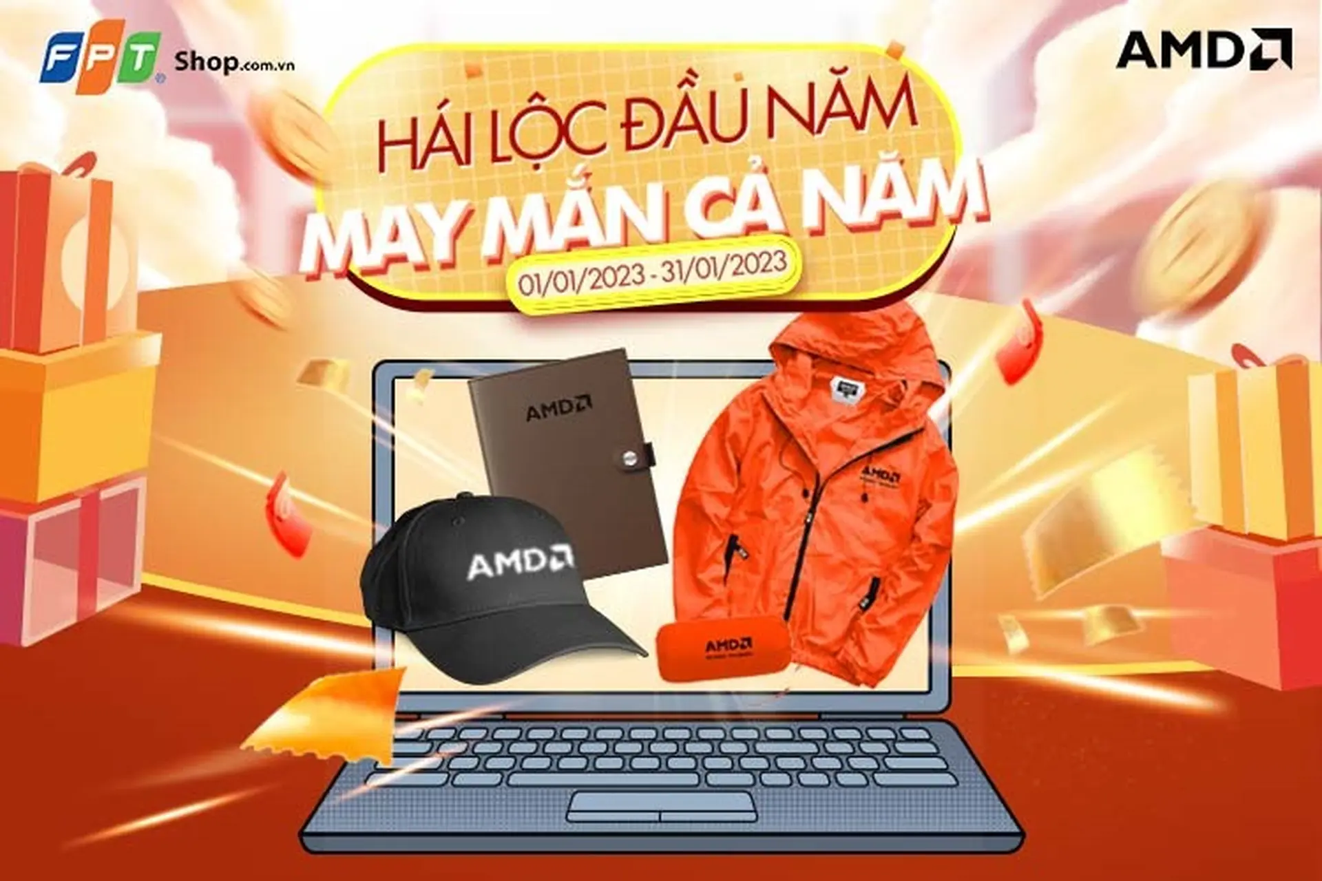 AMD tặng nhiều phần quà hấp dẫn khi mua laptop cấu hình AMD tại FPT Shop