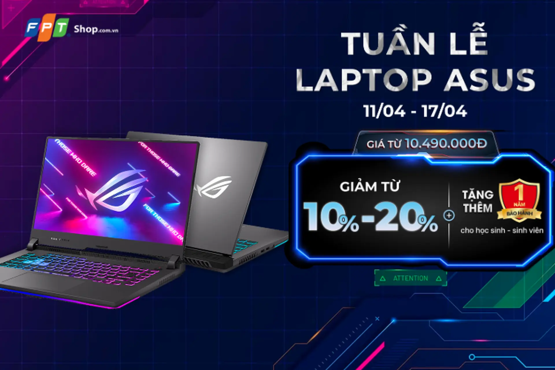 Nhận ngay cơ hội sở hữu laptop Asus với ưu đãi đến 20% tại FPT 