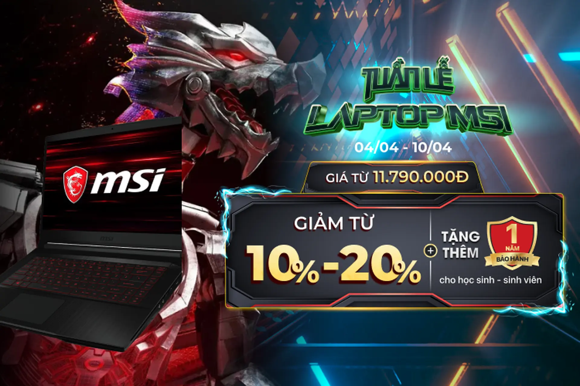 Sở hữu laptop MSI với giá chỉ từ 11.79 triệu đồng tại FPT Shop